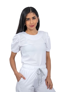 Foto 2 | Pijama Quirúrgica Antifluido Scrub Blanca para Mujer