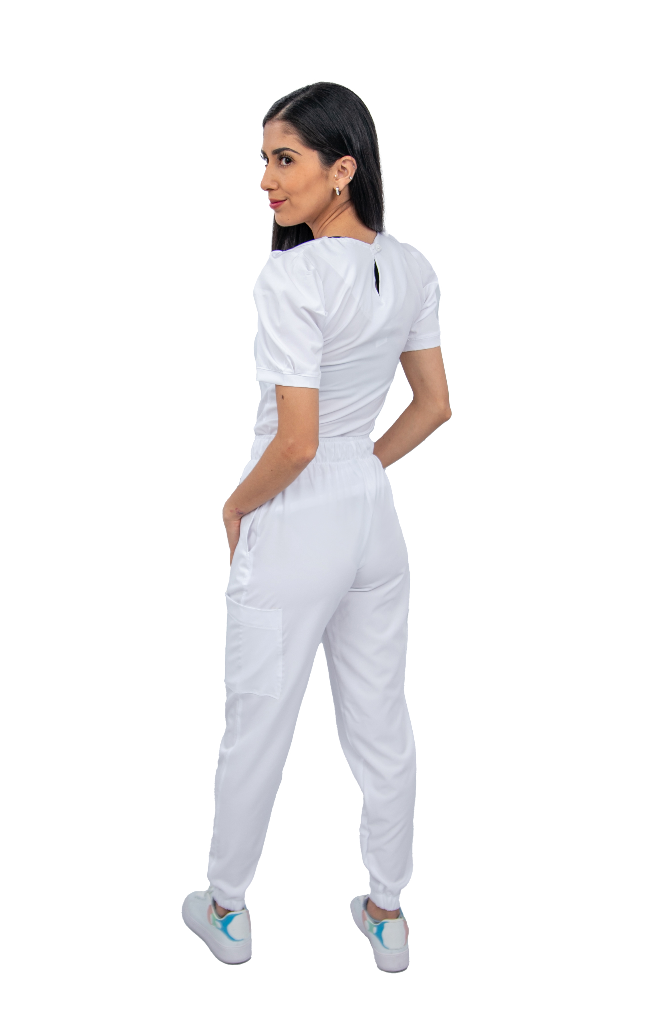 Foto 5 | Pijama Quirúrgica Antifluido Scrub Blanca para Mujer