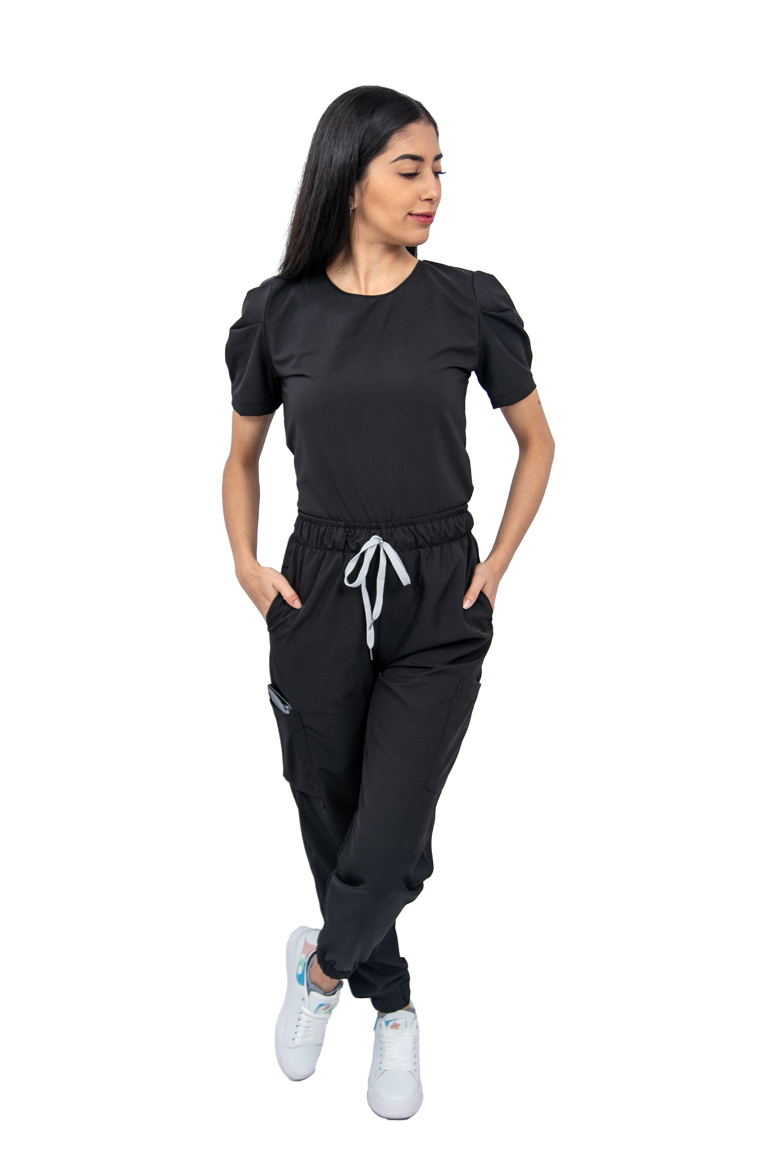 Foto 2 pulgar | Pijama Quirúrgica Stretch Antifluido Scrub Eliz Negro