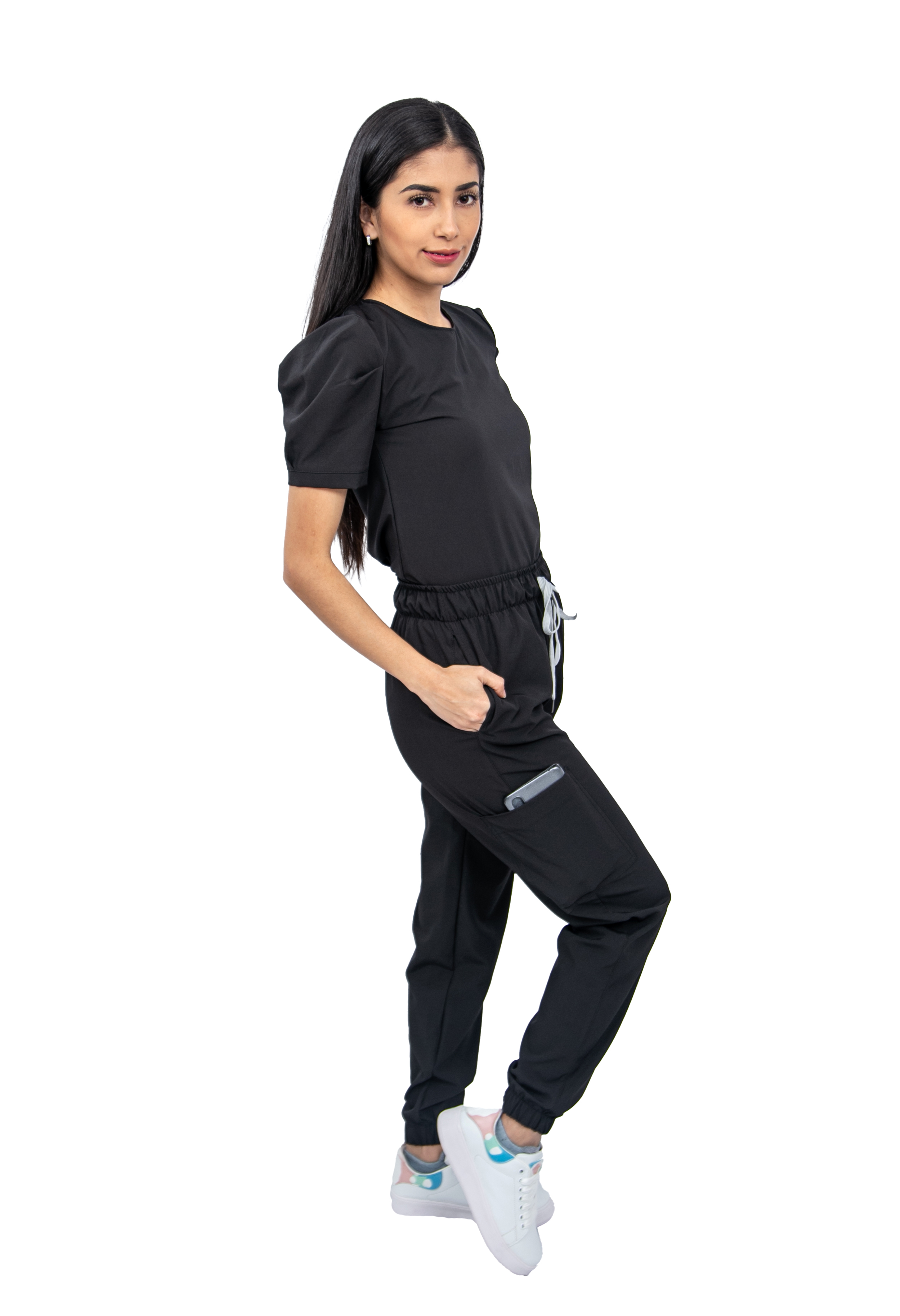Foto 4 pulgar | Pijama Quirúrgica Stretch Antifluido Scrub Eliz Negro