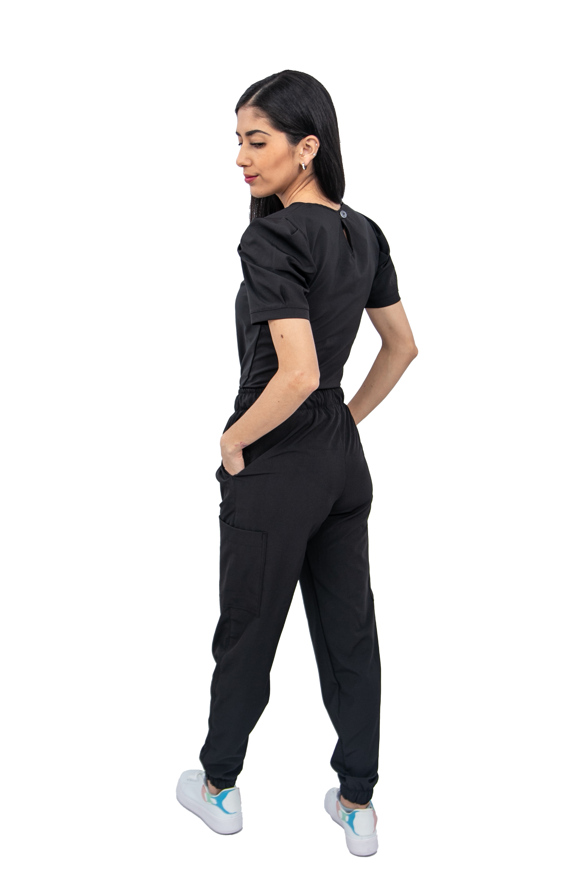 Foto 6 pulgar | Pijama Quirúrgica Stretch Antifluido Scrub Eliz Negro