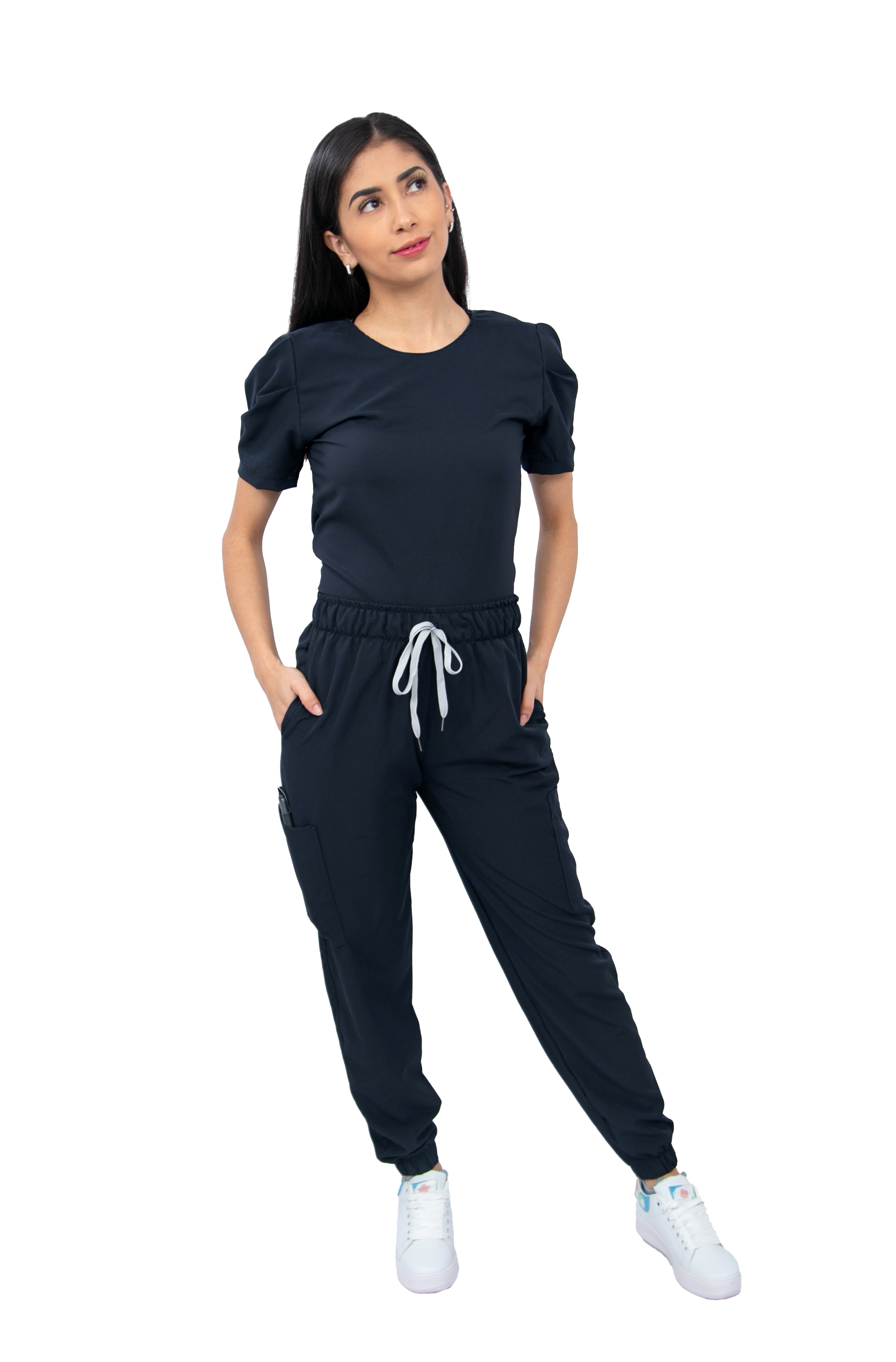 Foto 2 pulgar | Pijama Quirúrgica Antifluido Scrub Azul Marino para Mujer