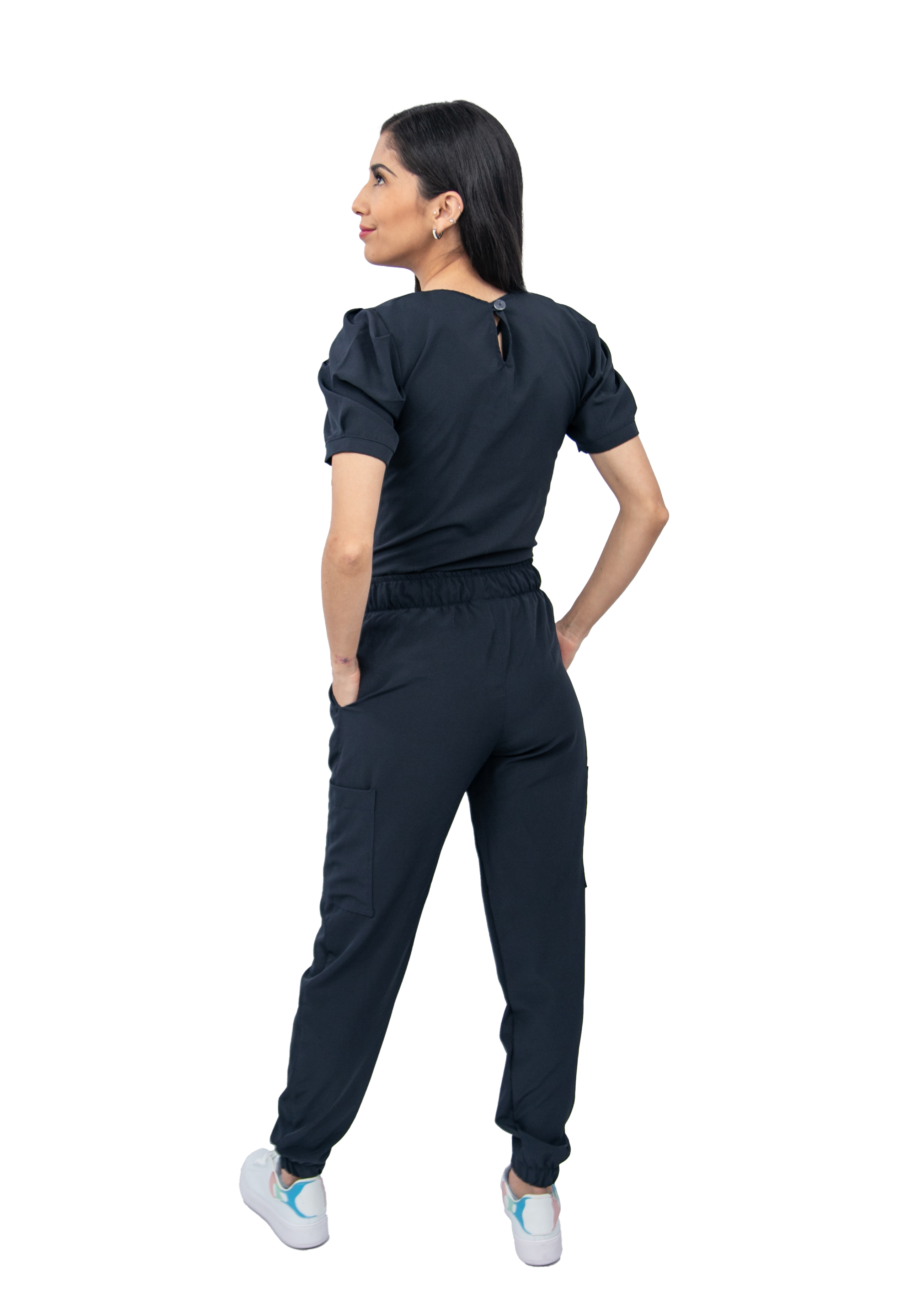 Foto 6 pulgar | Pijama Quirúrgica Antifluido Scrub Azul Marino para Mujer