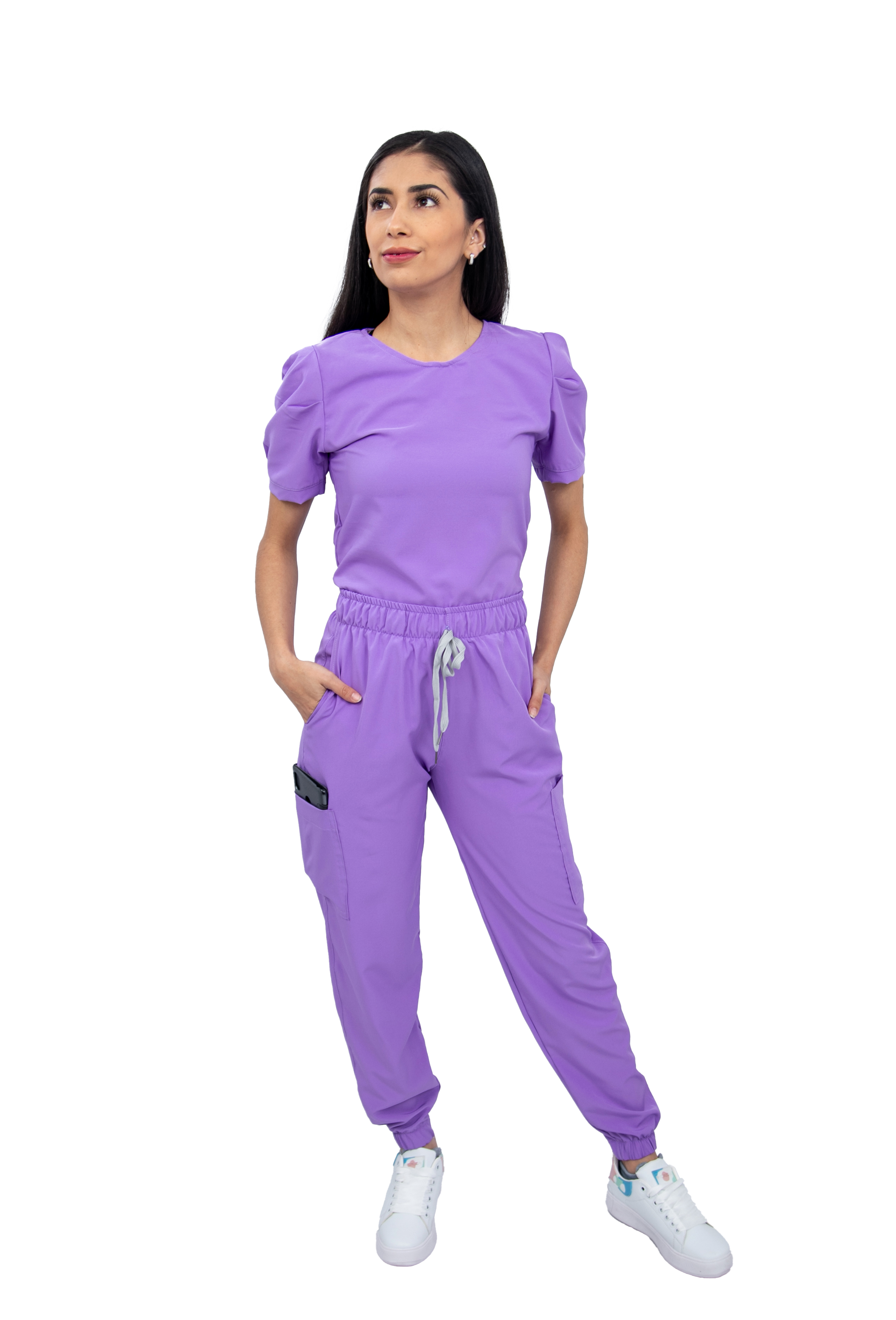 Foto 2 pulgar | Pijama Quirúrgica de Mujer Stretch Antifluido Scrub Eliz Lila