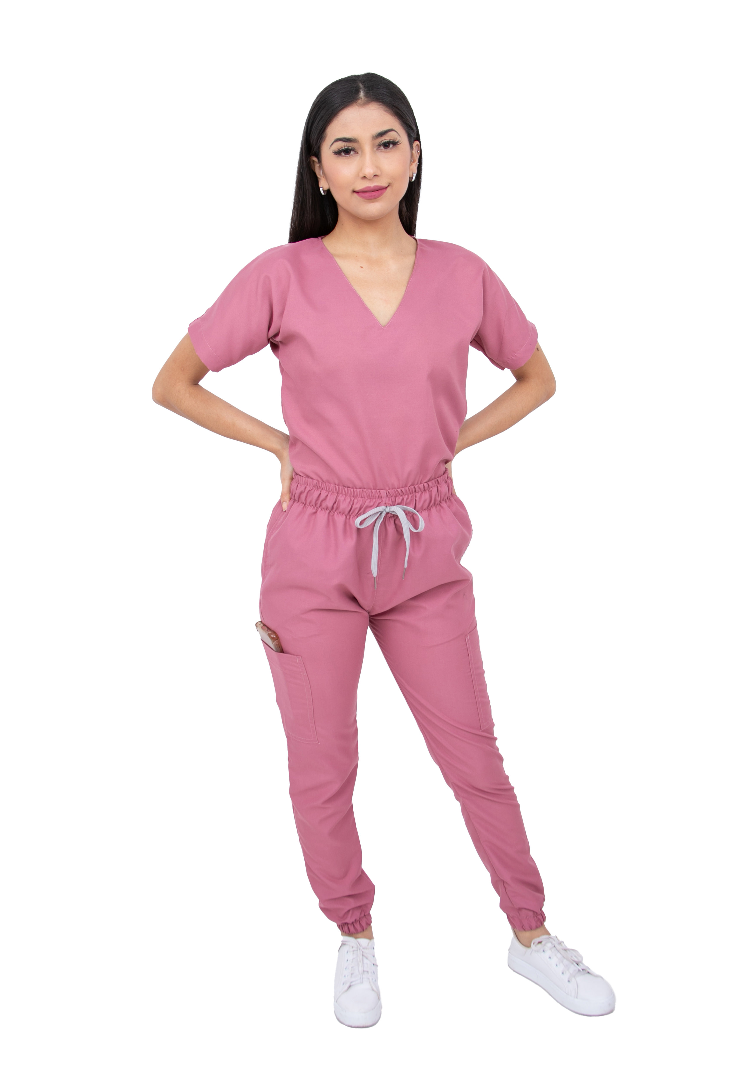Foto 2 pulgar | Pijama Quirúrgica Jogger Antifluidos Dama Mvsb Kolorum Palo De Rosa