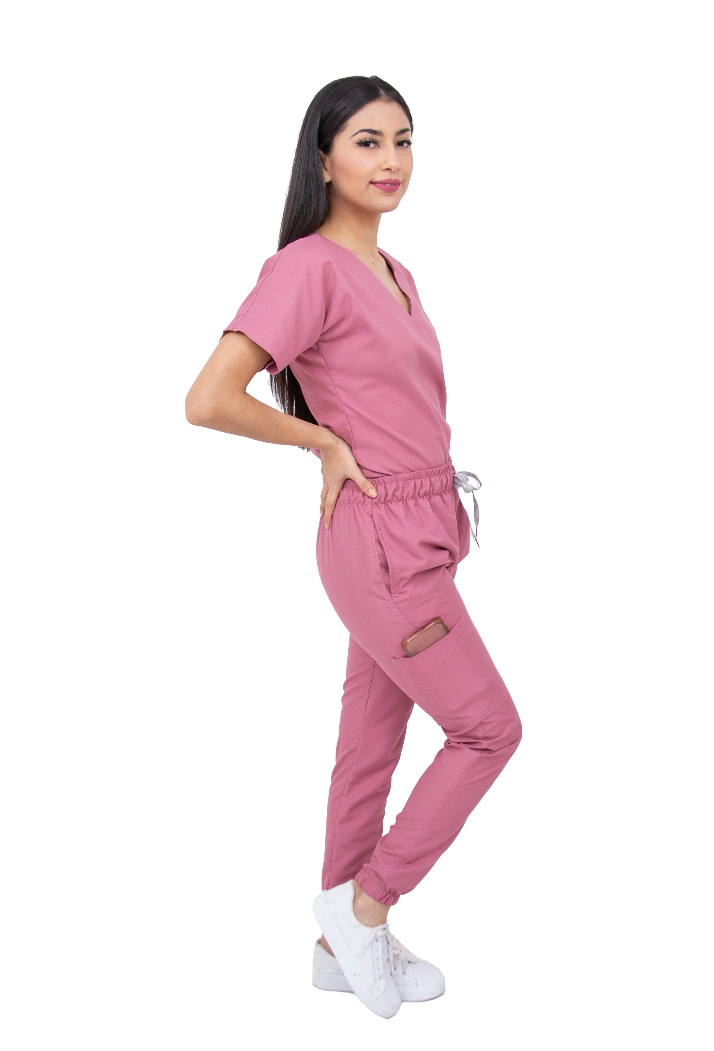 Foto 4 pulgar | Pijama Quirúrgica Jogger Antifluidos Dama Mvsb Kolorum Palo De Rosa