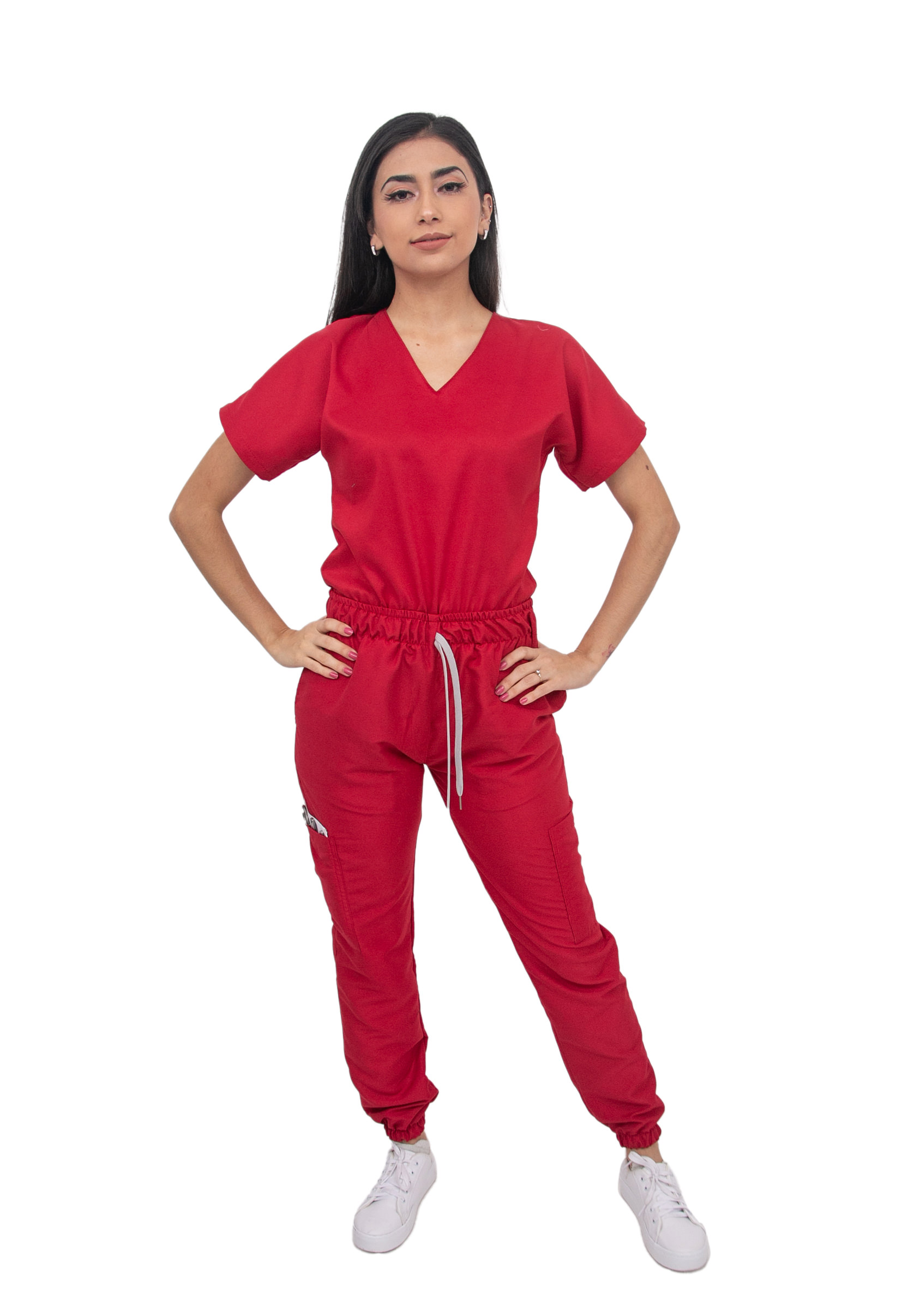 Foto 2 pulgar | Pijama Quirúrgica Jogger Antifluidos Roja para Dama