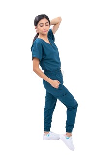 Foto 3 | Pijama Quirúrgica Jogger Azul para Mujer