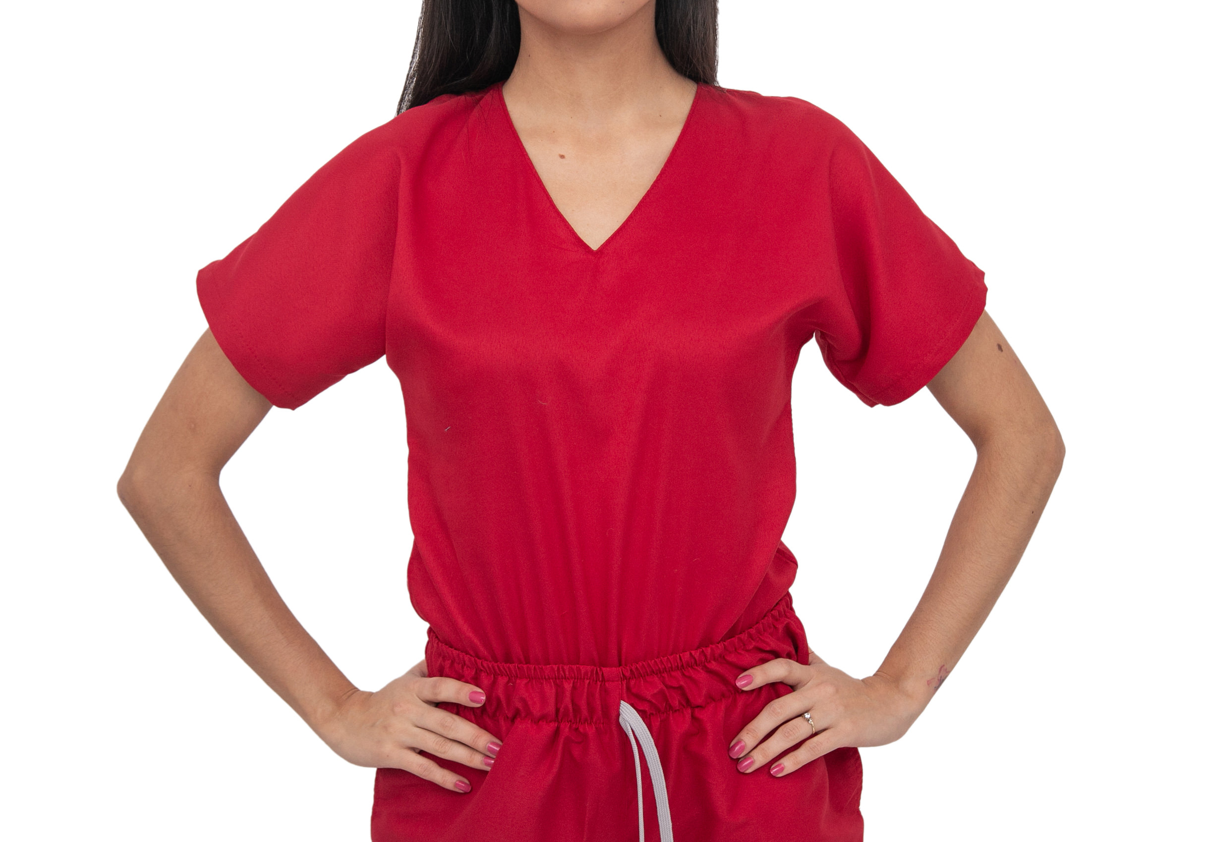 Foto 3 pulgar | Pijama Quirúrgica Jogger Antifluidos Roja para Dama