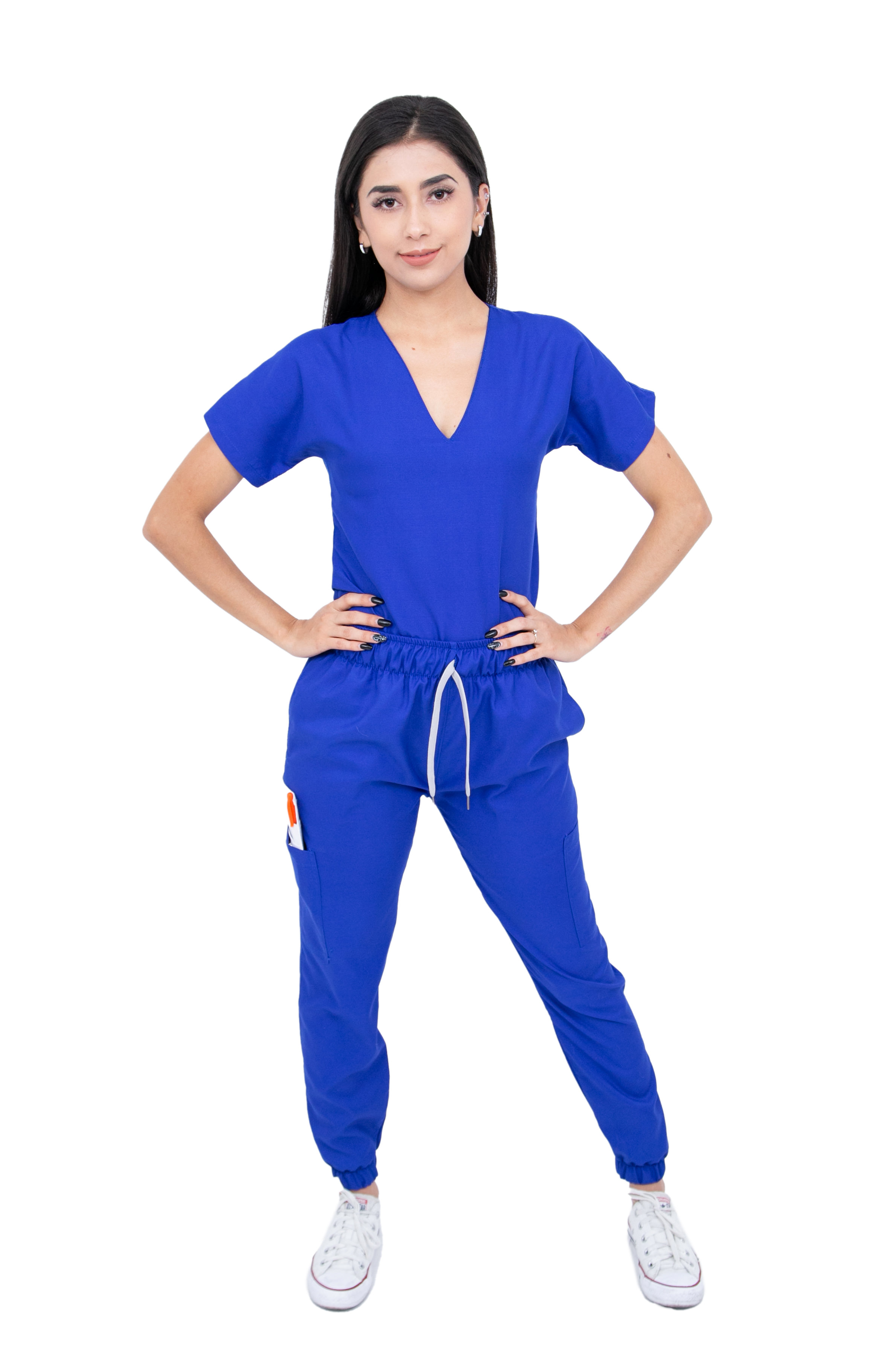 Foto 2 pulgar | Pijama Quirúrgica Jogger Antifluidos Azul para Dama