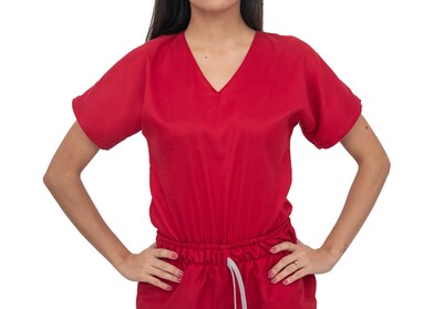 Foto 2 | Pijama Quirúrgica Jogger Antifluidos Roja para Dama