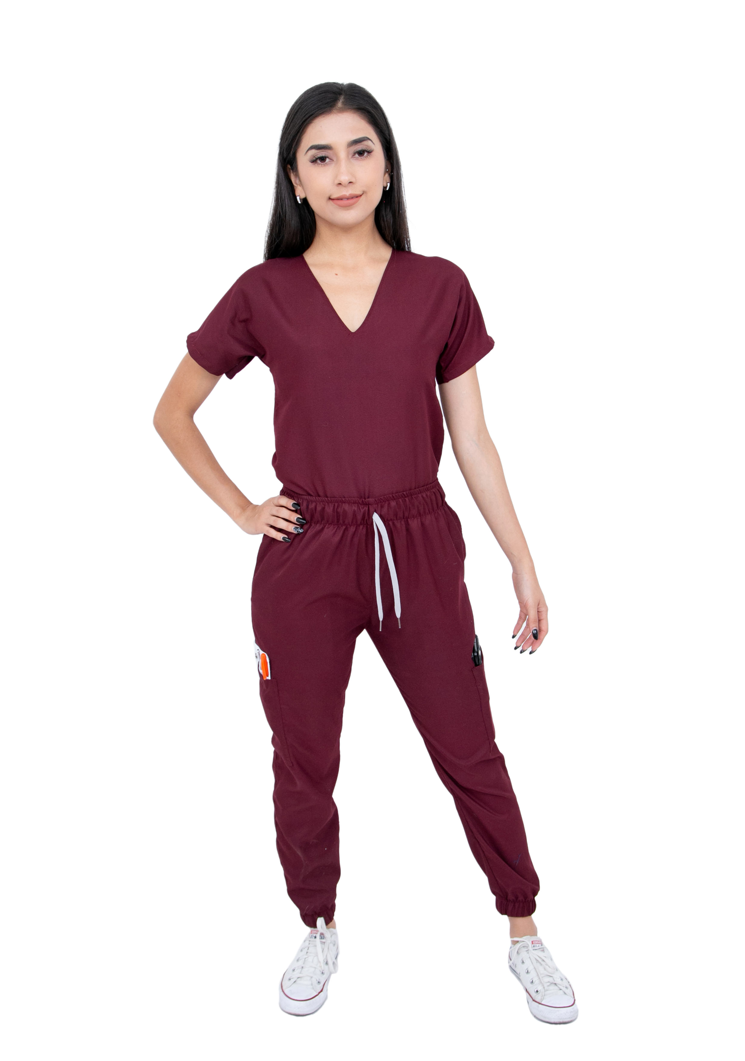 Foto 2 pulgar | Pijama Quirúrgica Jogger Antifluidos Mvsb Kolorum Vino para Dama