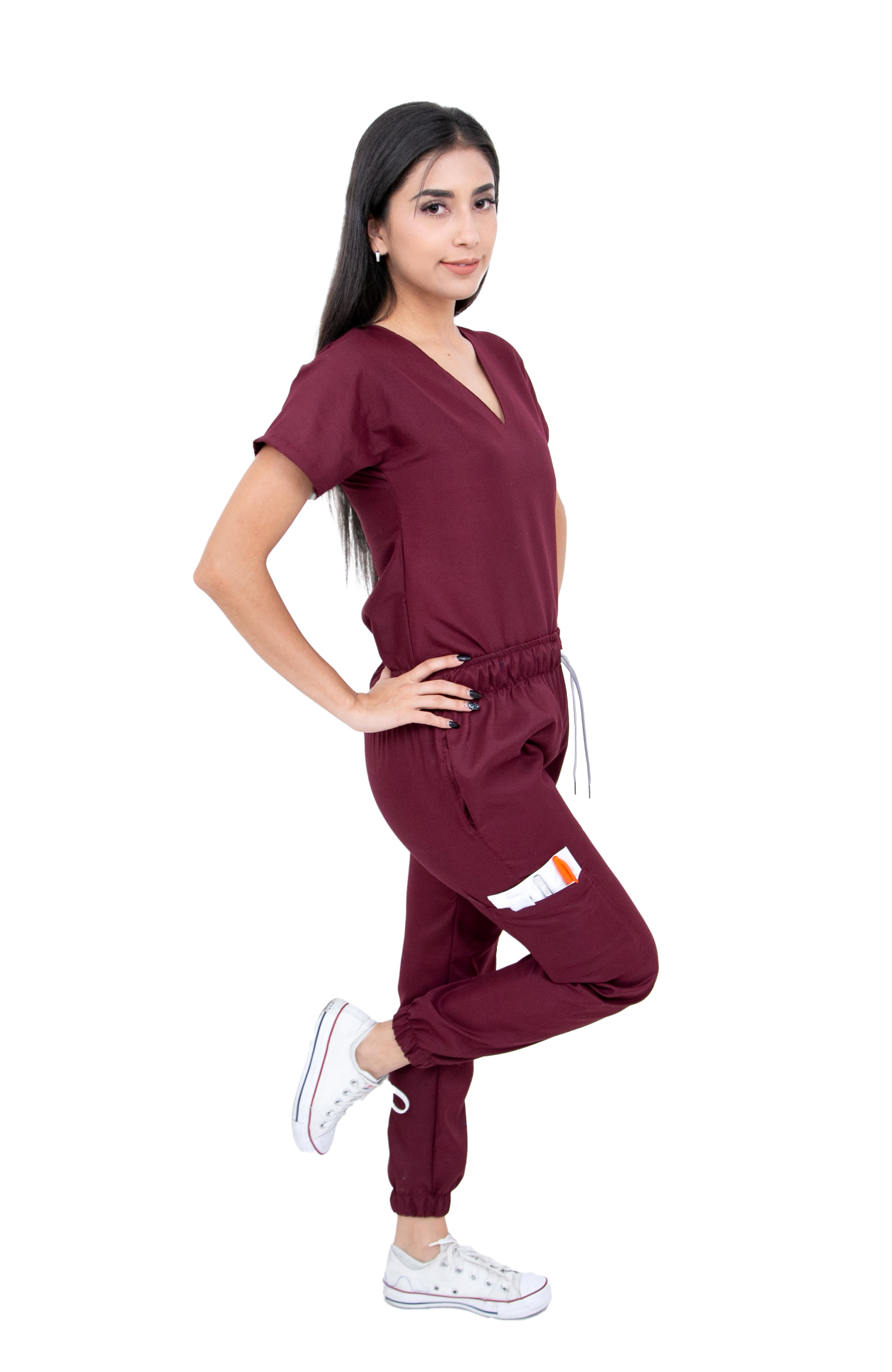 Foto 4 pulgar | Pijama Quirúrgica Jogger Antifluidos Mvsb Kolorum Vino para Dama