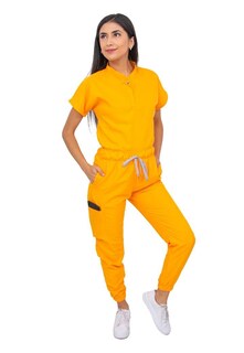 Foto 1 | Pijama Quirúrgica Dama Jogger Antifluido Stretch Kolorum color Amarillo