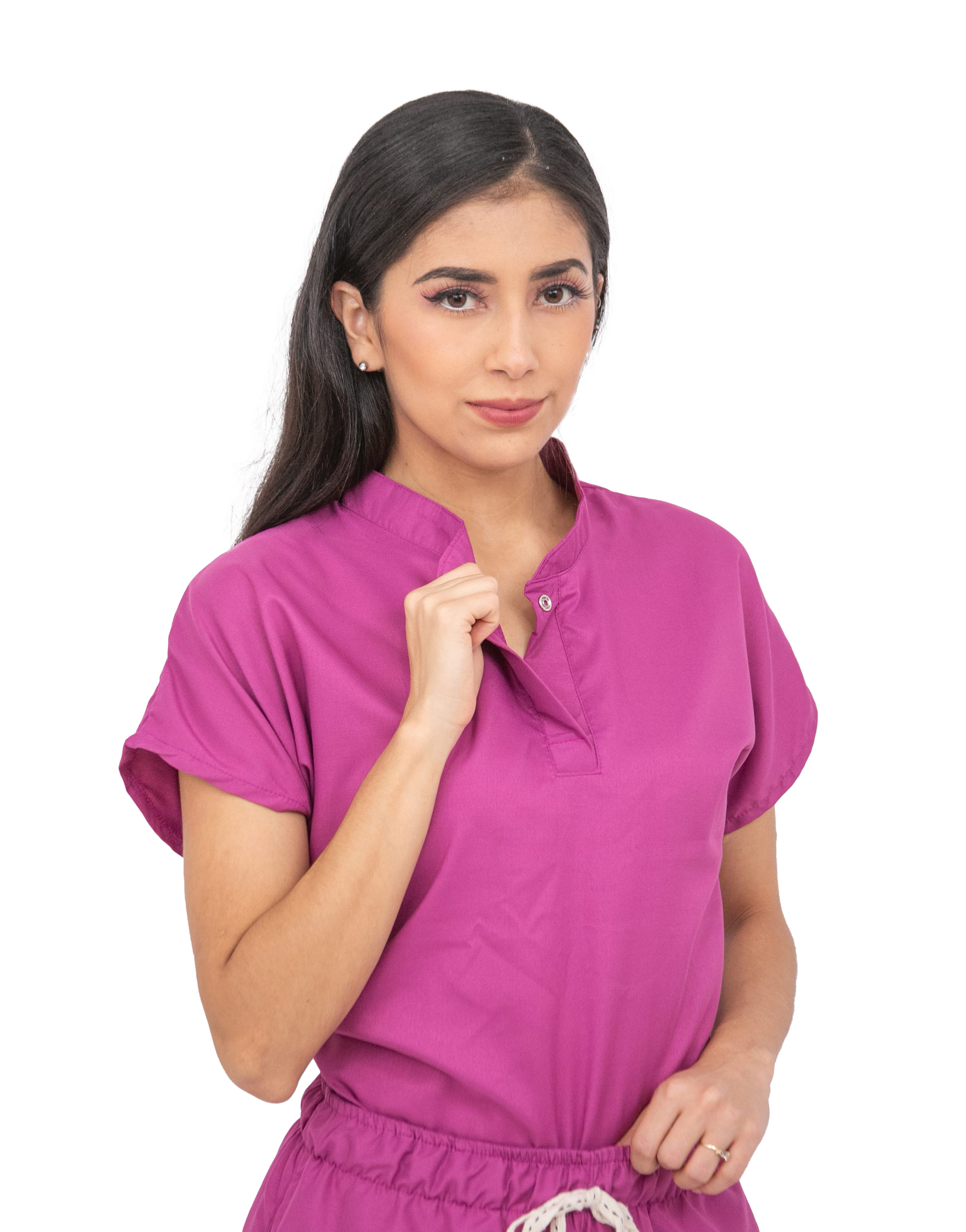 Foto 3 pulgar | Pijama Quirúrgica Antifluido Rosa para Mujer