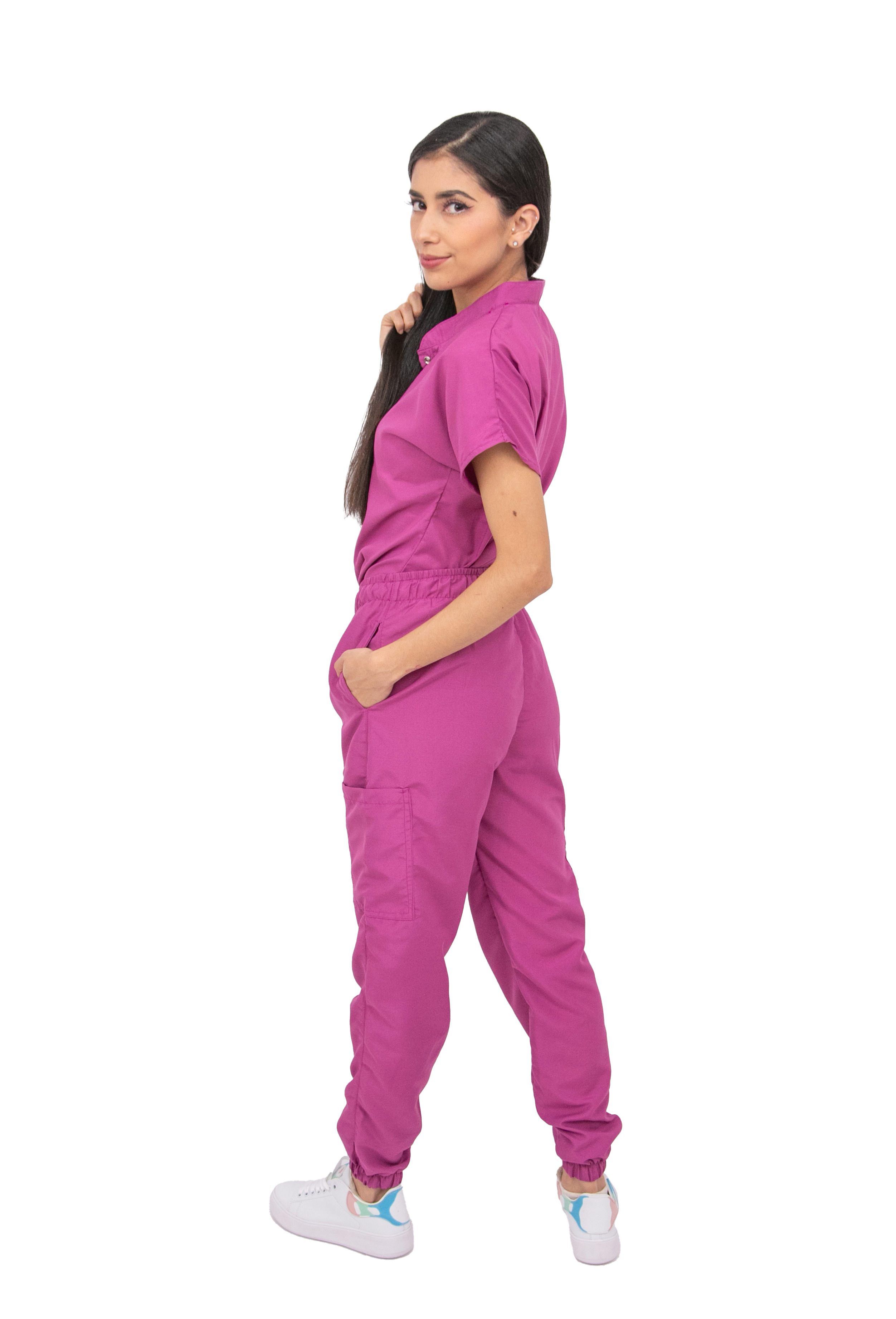 Foto 6 pulgar | Pijama Quirúrgica Antifluido Rosa para Mujer
