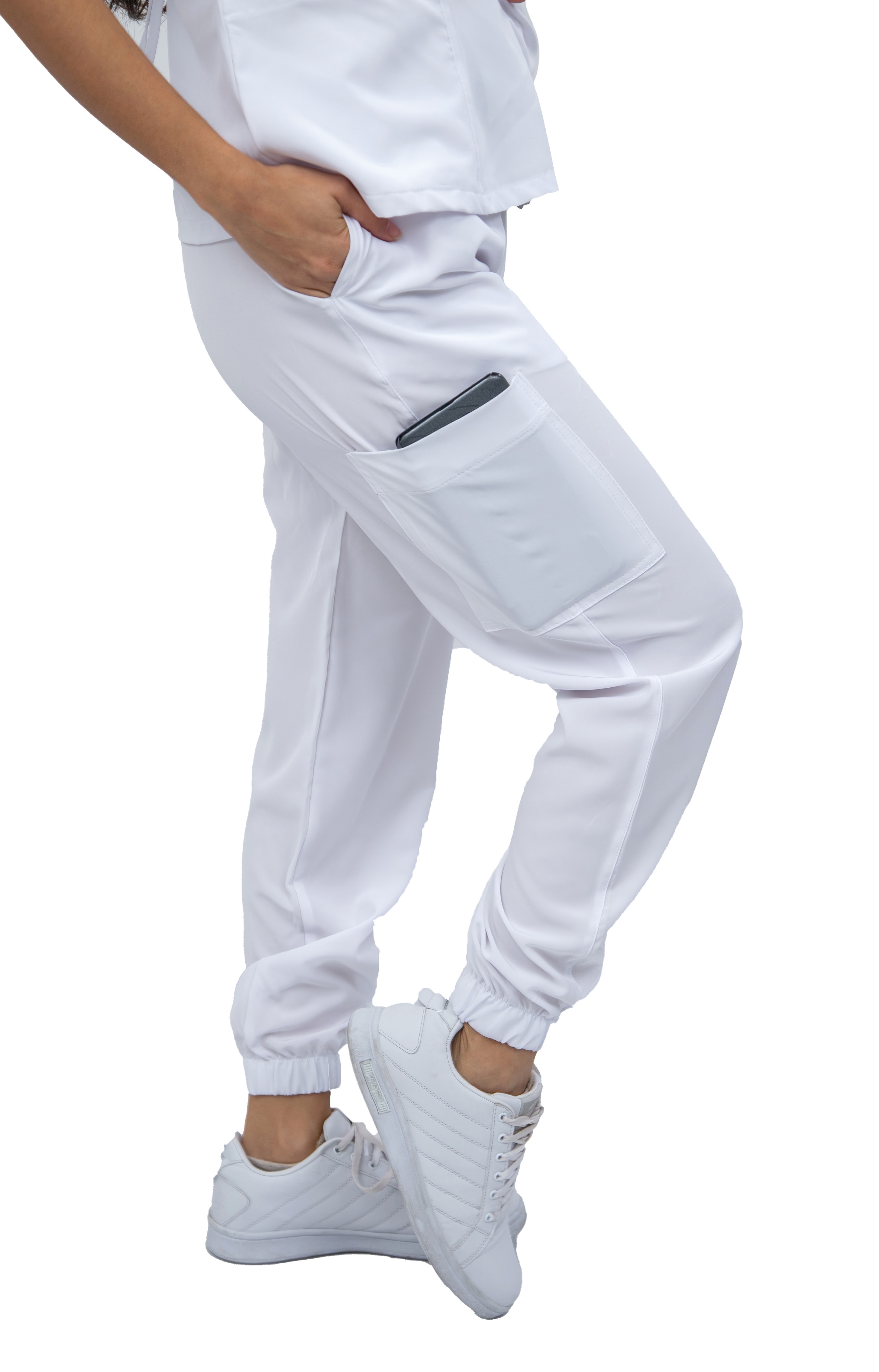 Foto 5 pulgar | Pijama Quirúrgica Jogger Stretch Antifluido Gretel Blanca para Mujer