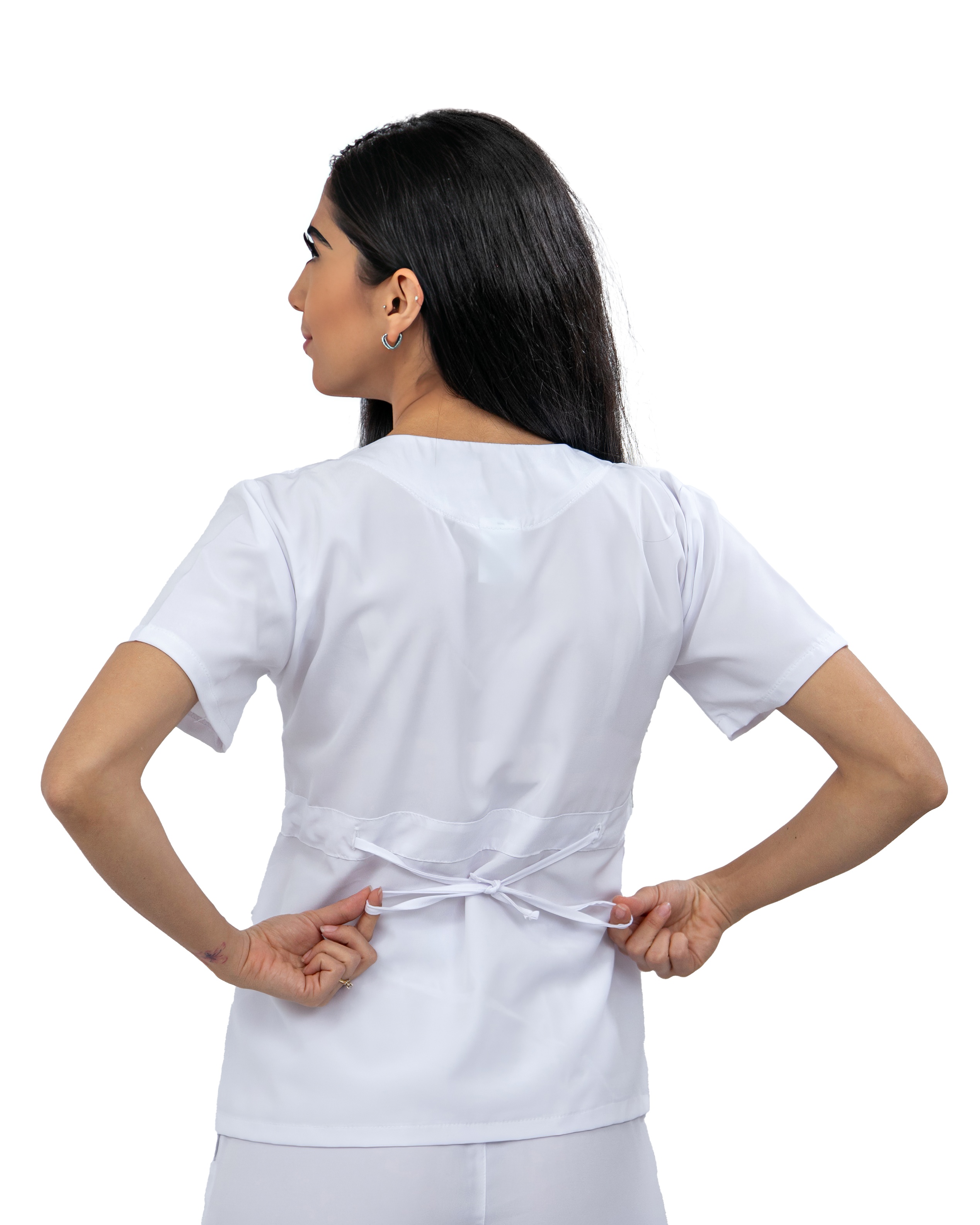 Foto 7 pulgar | Pijama Quirúrgica Jogger Stretch Antifluido Gretel Blanca para Mujer