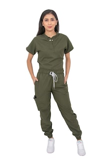 Foto 1 | Pijama Quirúrgica Antifluido Verde Militar para Mujer
