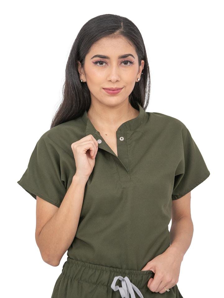 Foto 2 | Pijama Quirúrgica Antifluido Verde Militar para Mujer