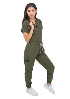 Foto 3 | Pijama Quirúrgica Antifluido Verde Militar para Mujer