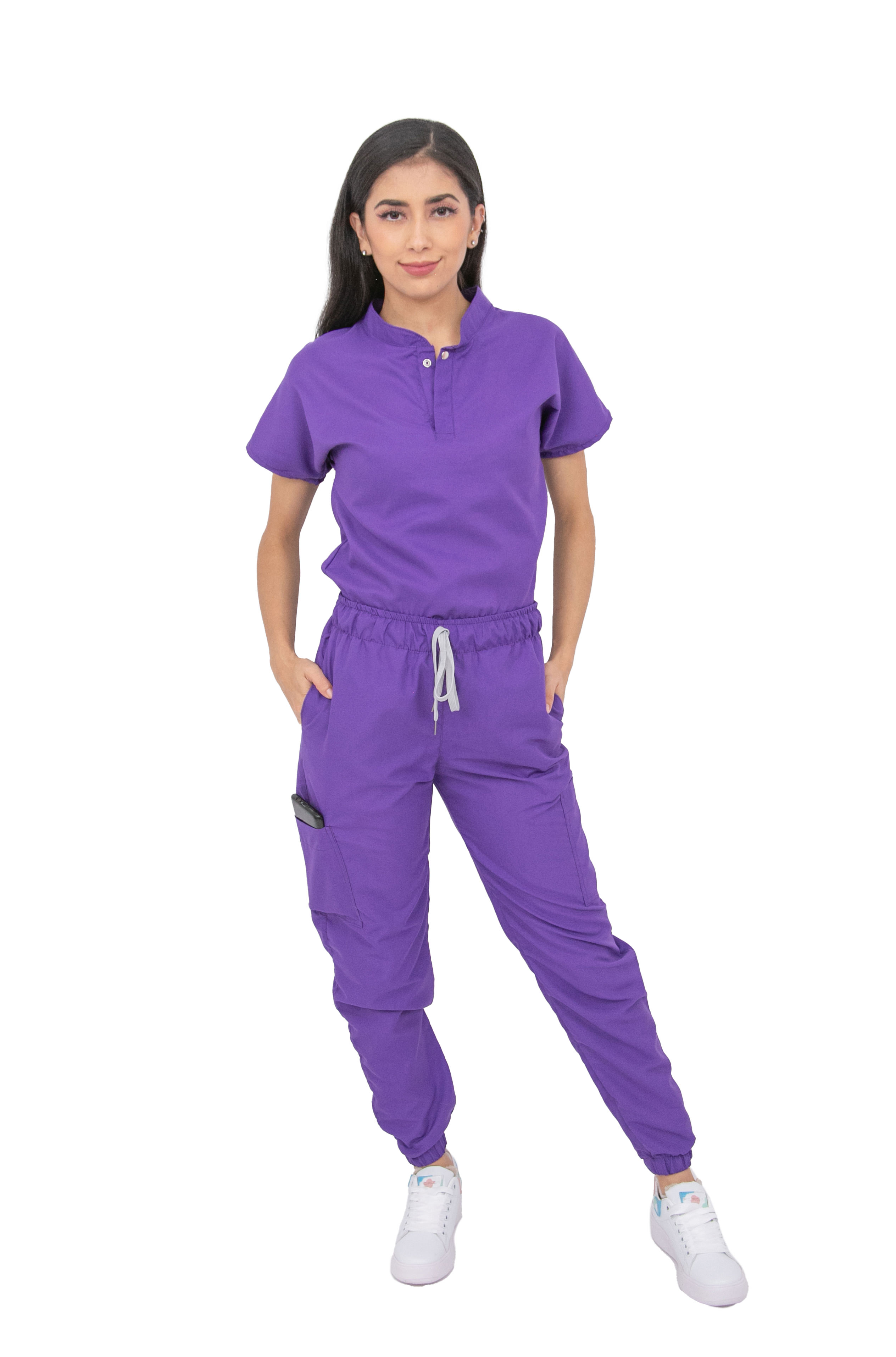 Foto 2 pulgar | Uniforme Quirúrgico Repelente Morado para Mujer