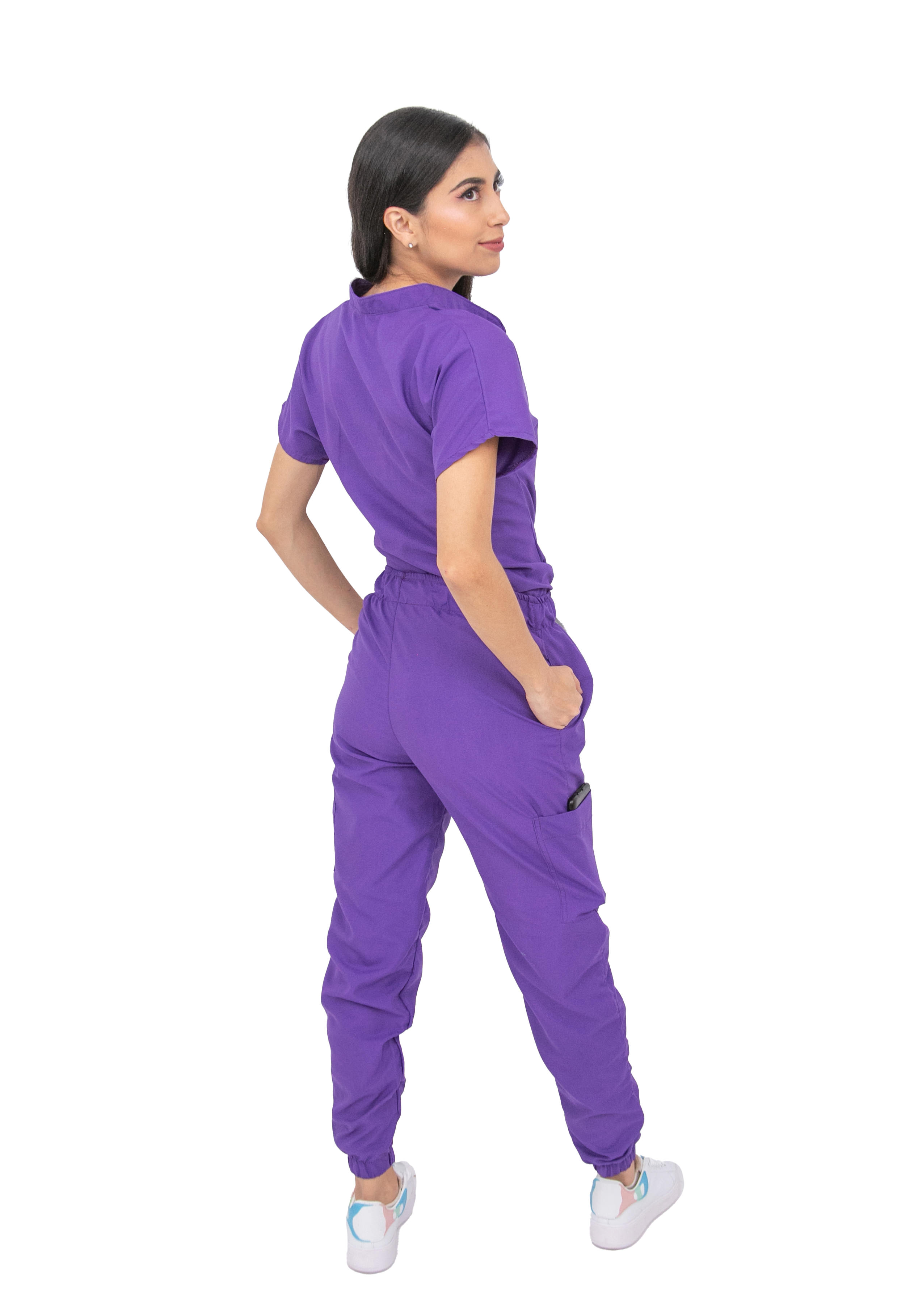 Foto 6 pulgar | Uniforme Quirúrgico Repelente Morado para Mujer
