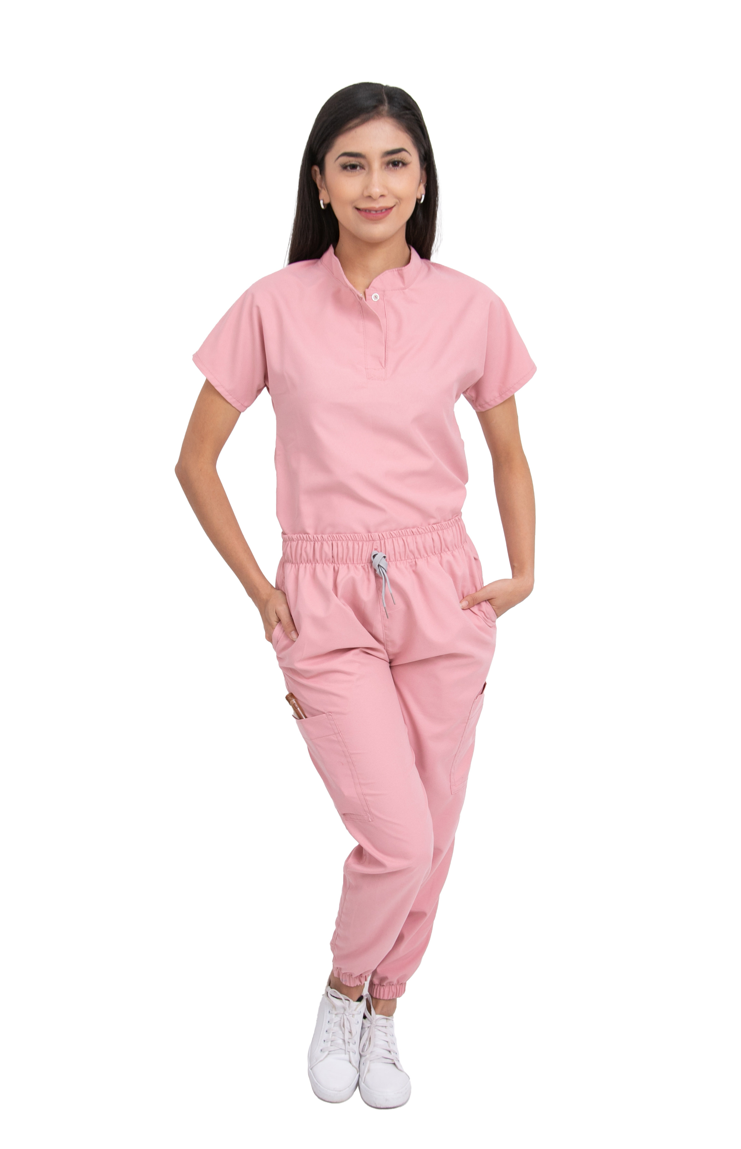 Foto 2 pulgar | Pijama Quirúrgica Rosa para Mujer