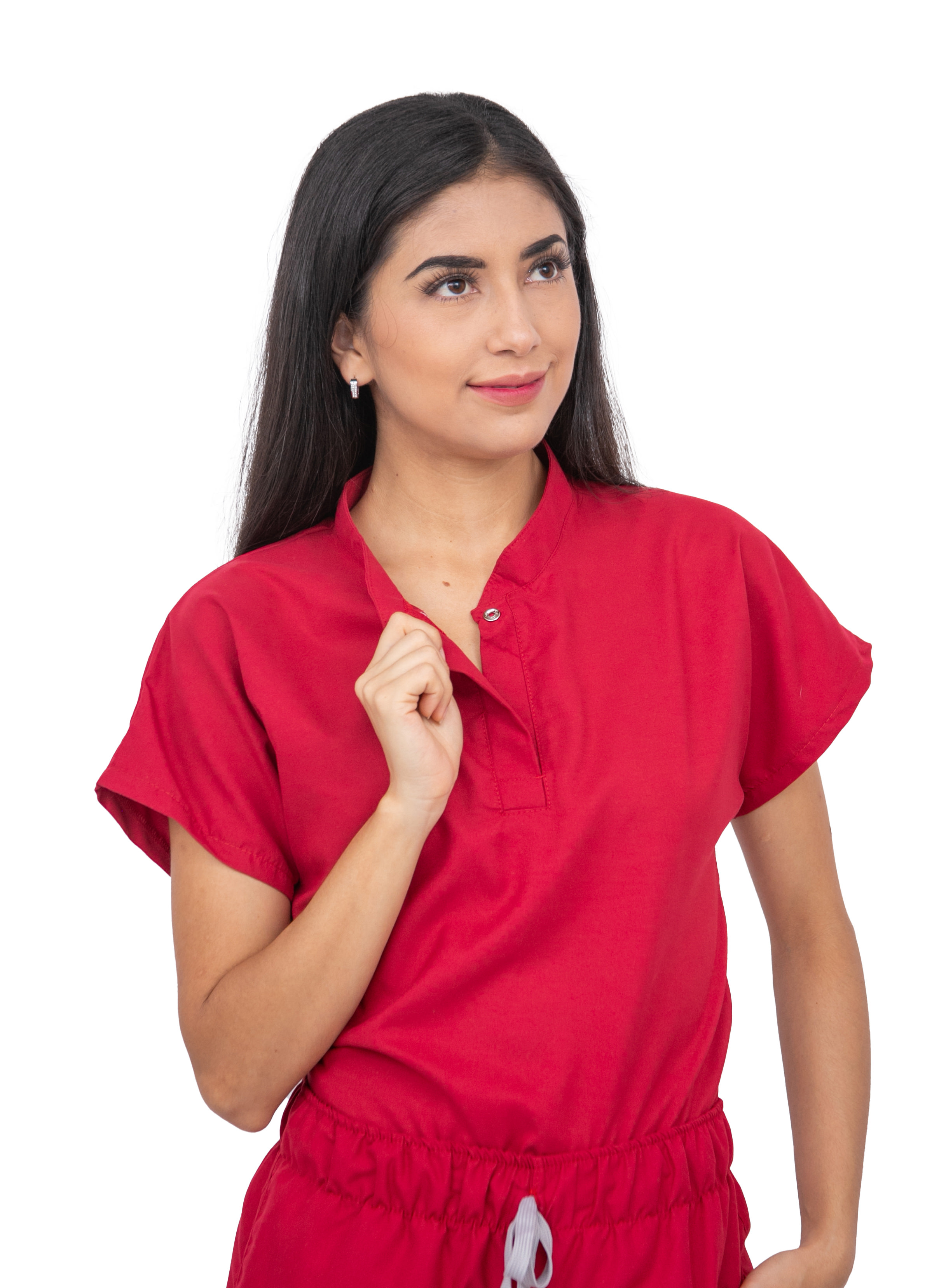 Foto 3 pulgar | Pijama Quirúrgica Roja para Mujer