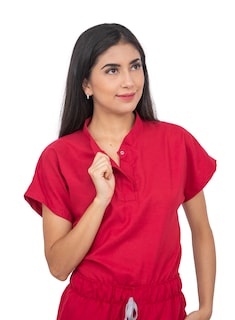Foto 2 | Pijama Quirúrgica Roja para Mujer