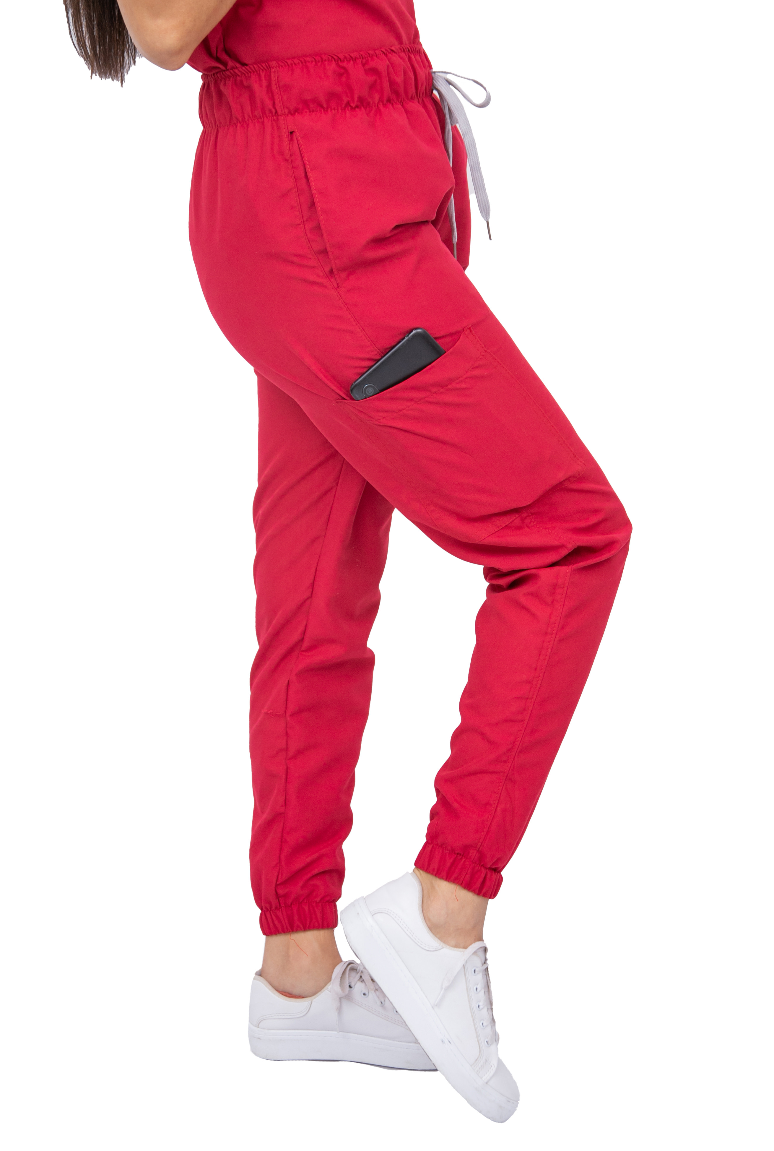 Foto 5 pulgar | Pijama Quirúrgica Roja para Mujer