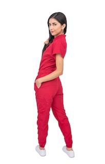 Foto 5 | Pijama Quirúrgica Roja para Mujer