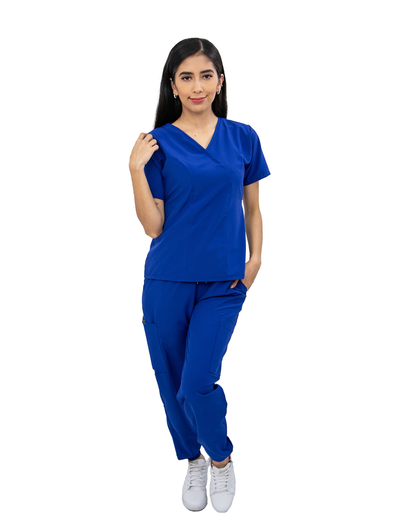Foto 2 pulgar | Pijama Quirúrgica Jogger Stretch Antifluidos Azul para Dama