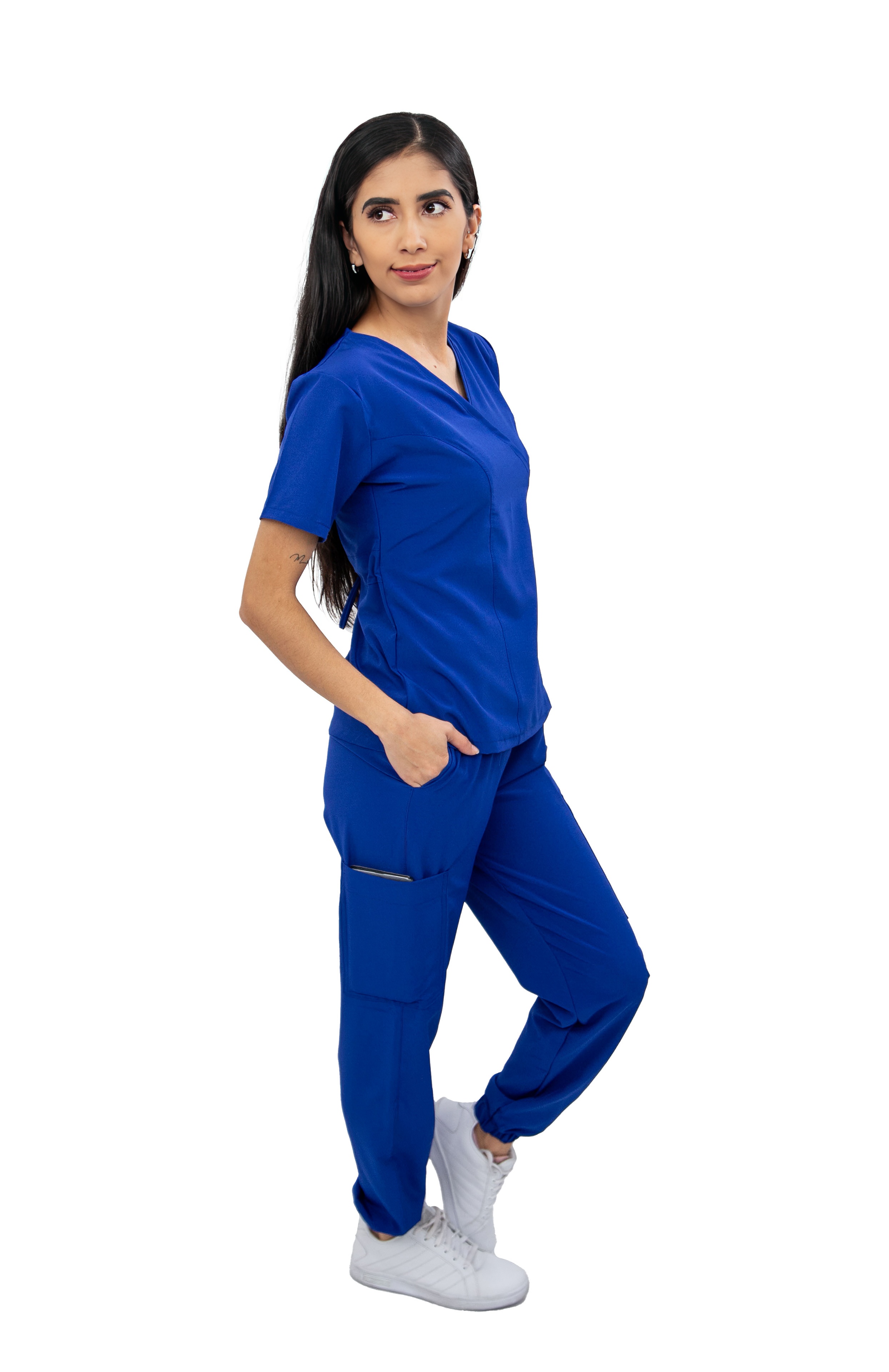 Foto 3 pulgar | Pijama Quirúrgica Jogger Stretch Antifluidos Azul para Dama
