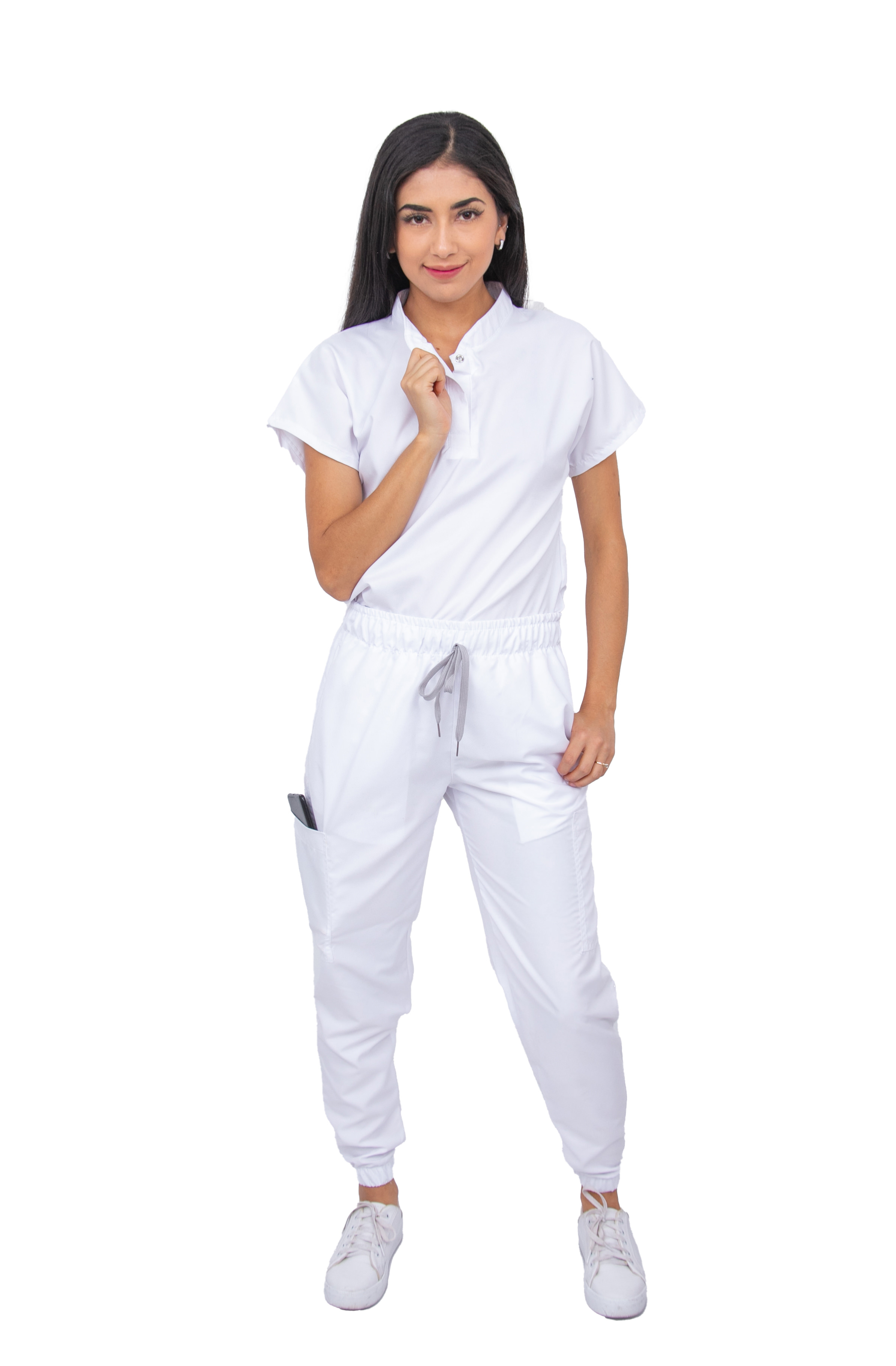 Foto 2 pulgar | Pijama Quirúrgica Jogger Antifluido Stretch Kolorum Blanca para Mujer