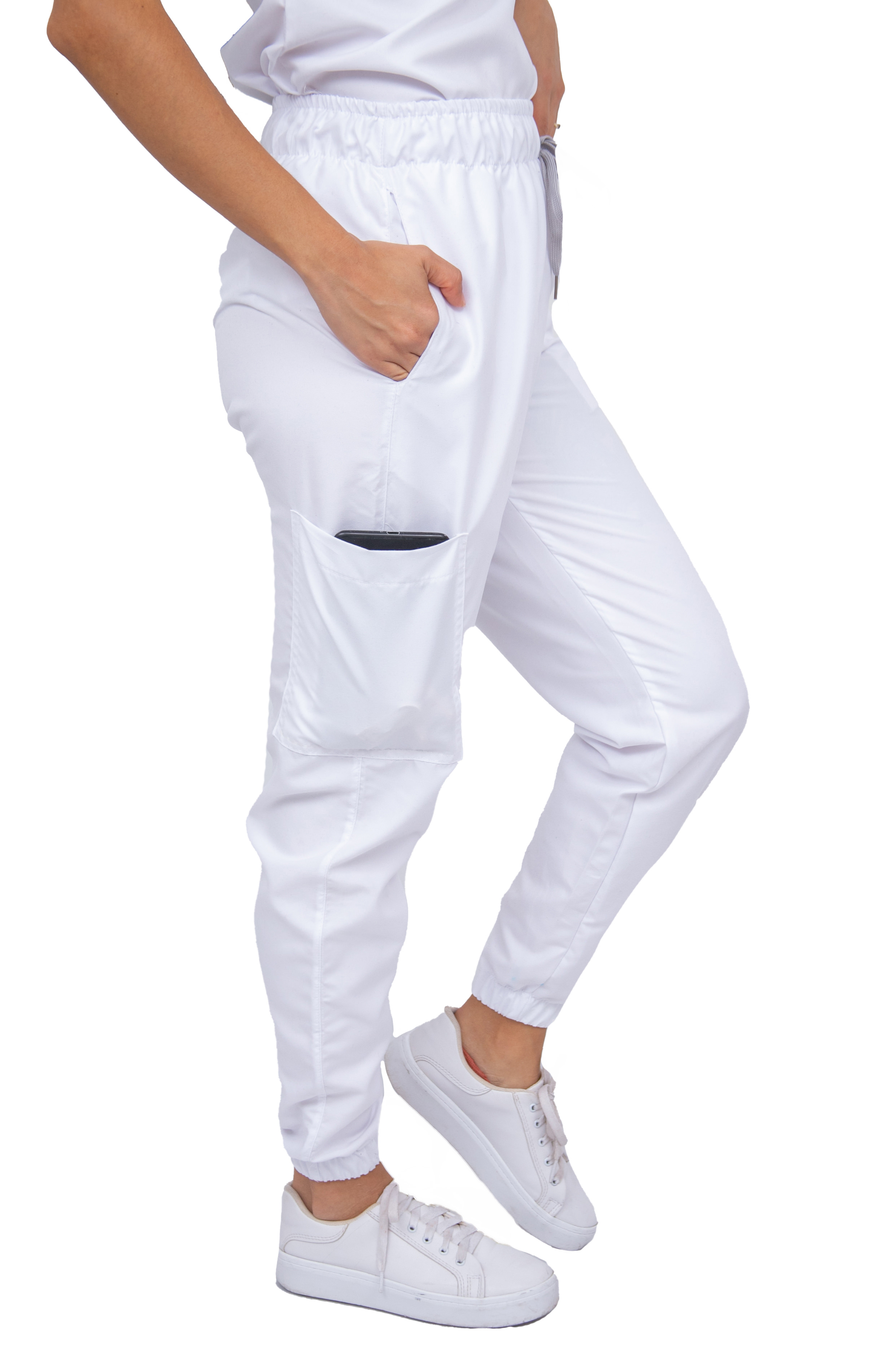 Foto 5 pulgar | Pijama Quirúrgica Jogger Antifluido Stretch Kolorum Blanca para Mujer