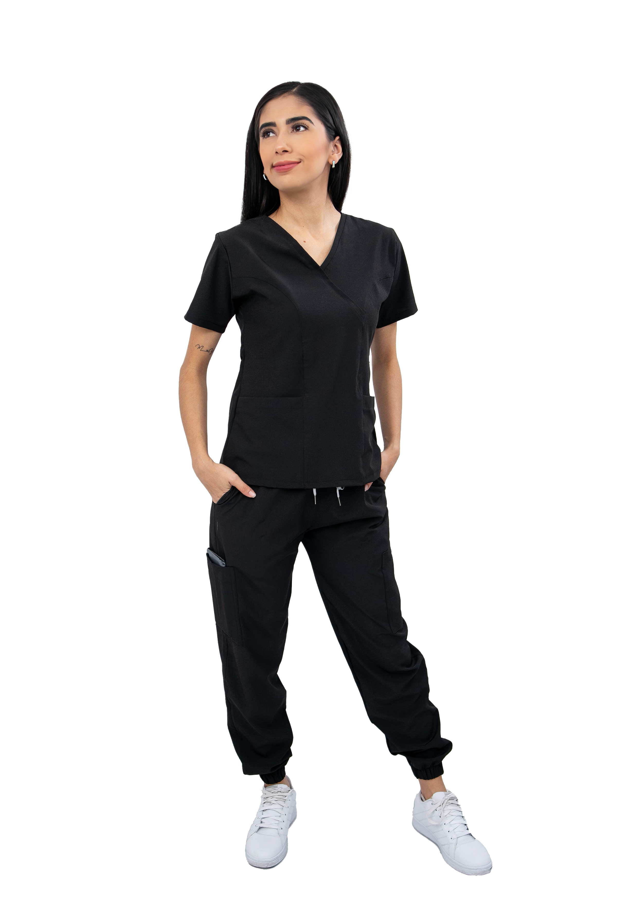 Foto 1 | Pijama Quirúrgica Antifluido Negra para Mujer