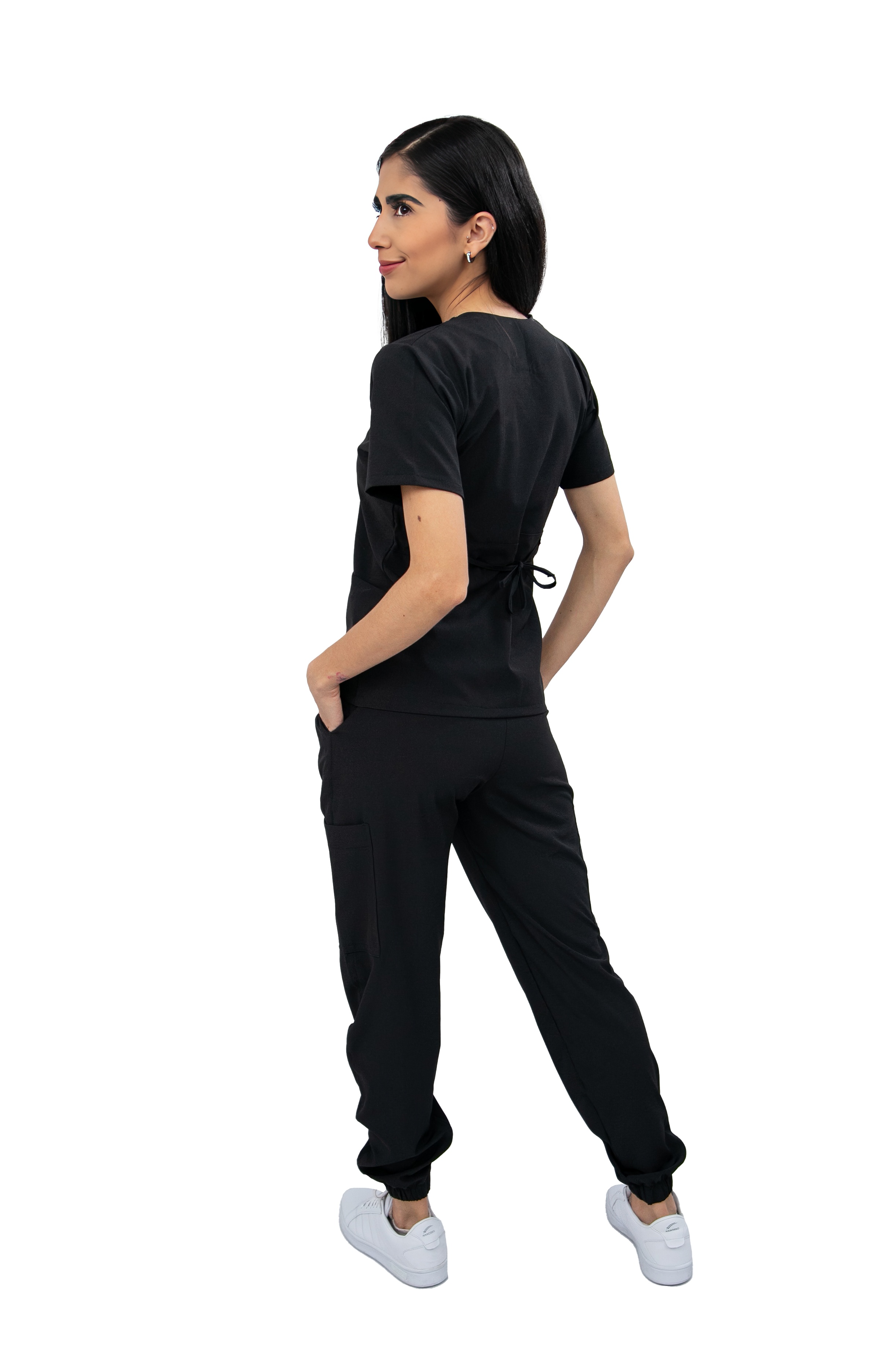 Foto 5 | Pijama Quirúrgica Antifluido Negra para Mujer