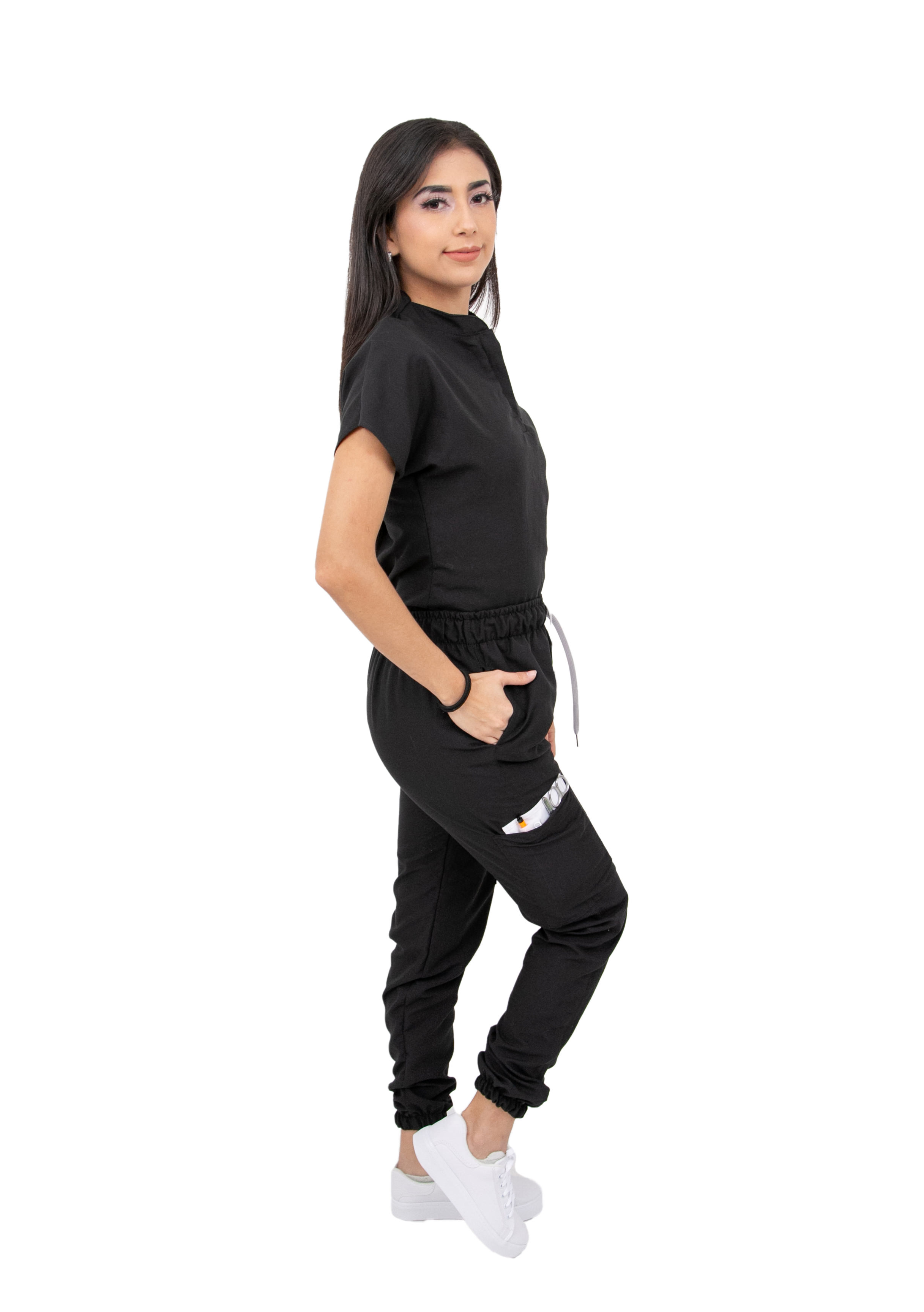 Foto 4 pulgar | Pijama Quirúrgica Jogger Antifluido Stretch Kolorum Negra para Dama