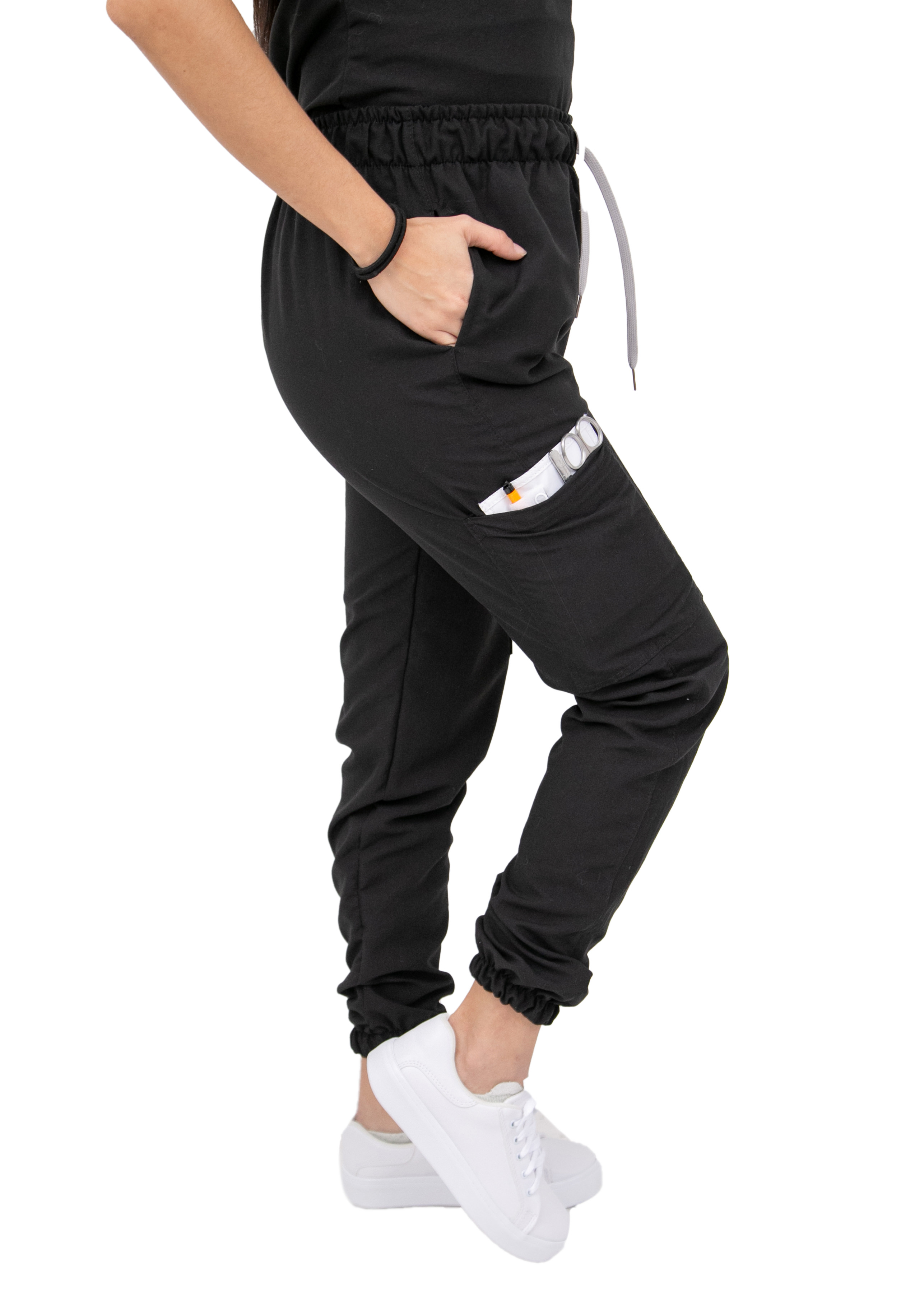 Foto 5 pulgar | Pijama Quirúrgica Jogger Antifluido Stretch Kolorum Negra para Dama