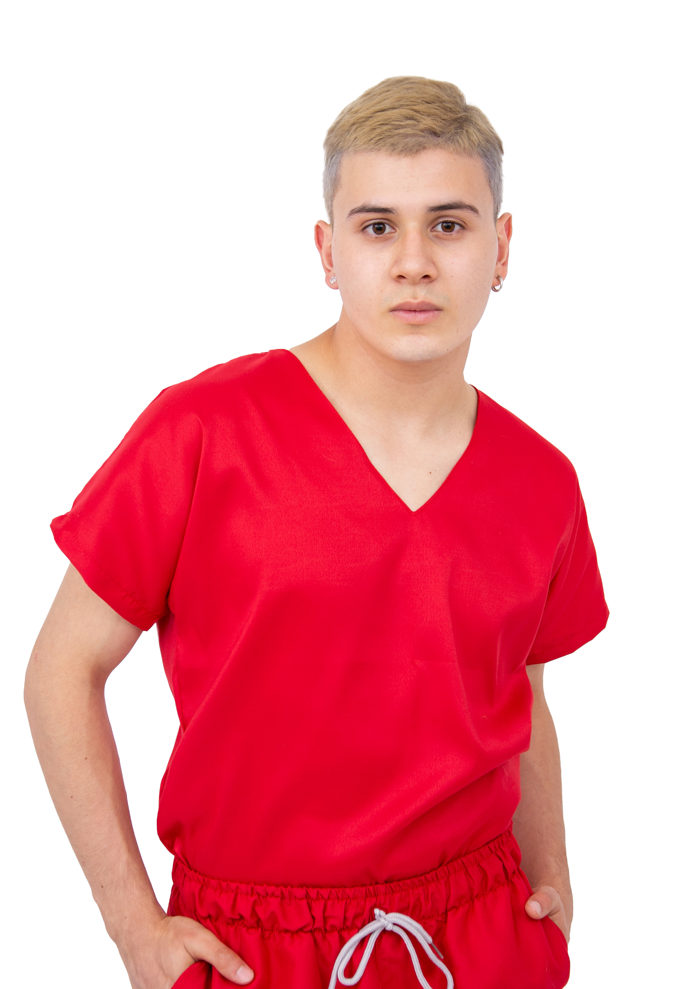 Foto 3 pulgar | Pijama Quirúrgica Jogger Antifluido Hombre Kolorum Rojo