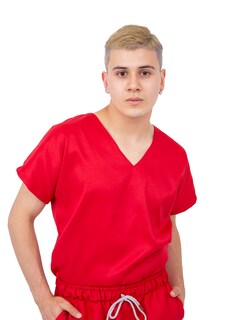 Foto 2 | Pijama Quirúrgica Jogger Antifluido Hombre Kolorum Rojo