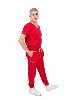 Foto 3 | Pijama Quirúrgica Jogger Antifluido Hombre Kolorum Rojo