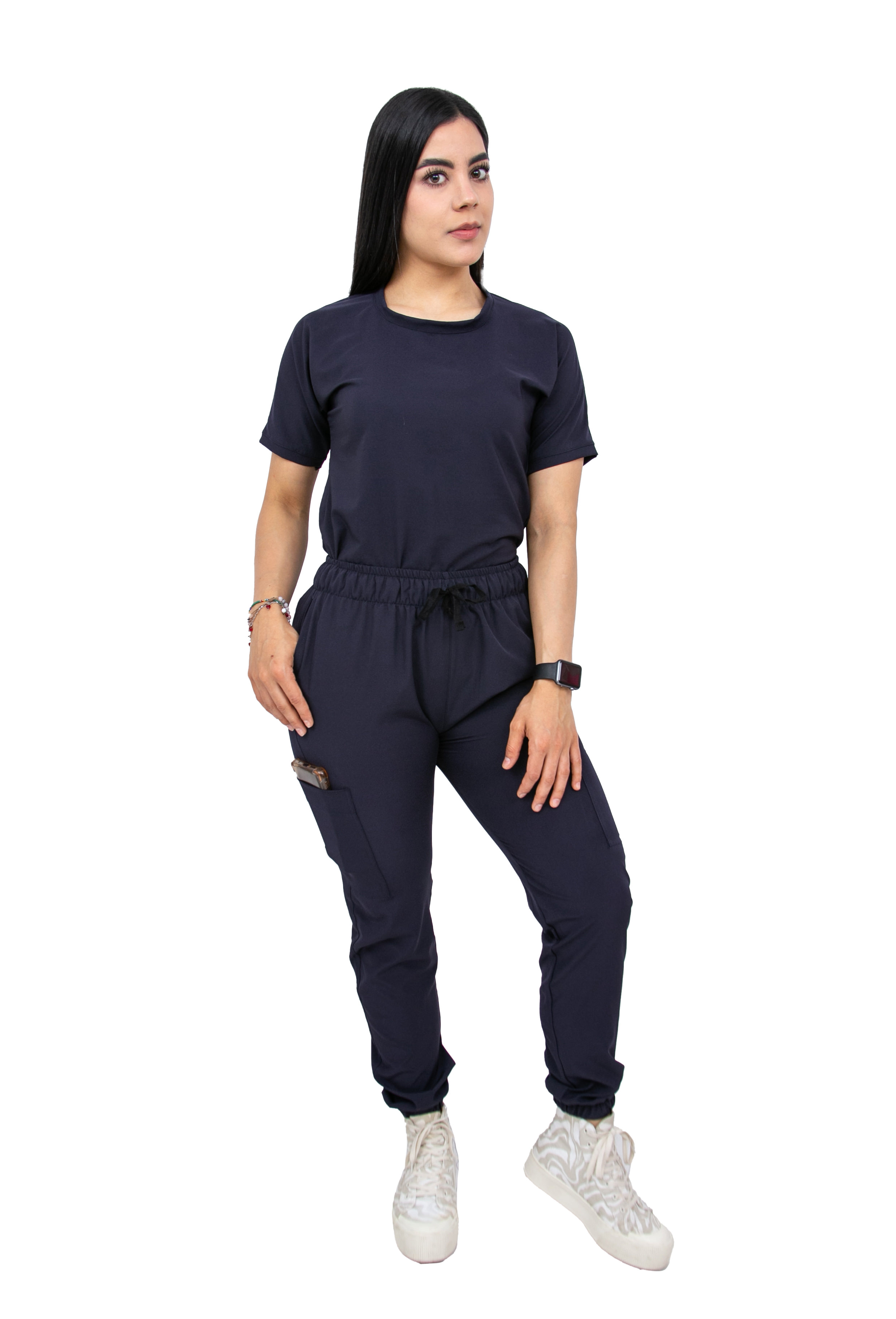 Foto 2 pulgar | Uniforme Quirúrgico Stretch Antifluidos Azul Marino para Mujer