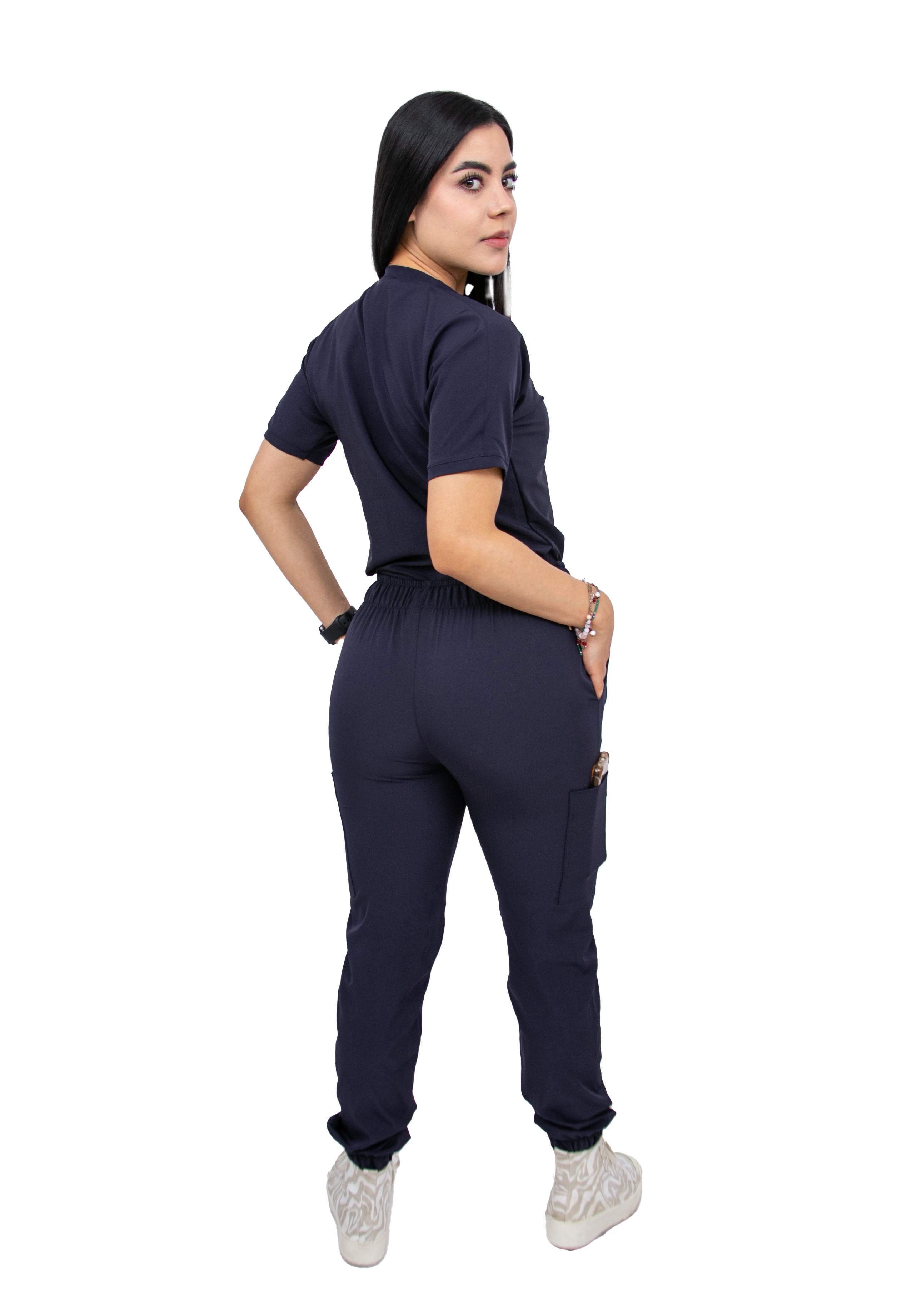 Foto 6 pulgar | Uniforme Quirúrgico Stretch Antifluidos Azul Marino para Mujer