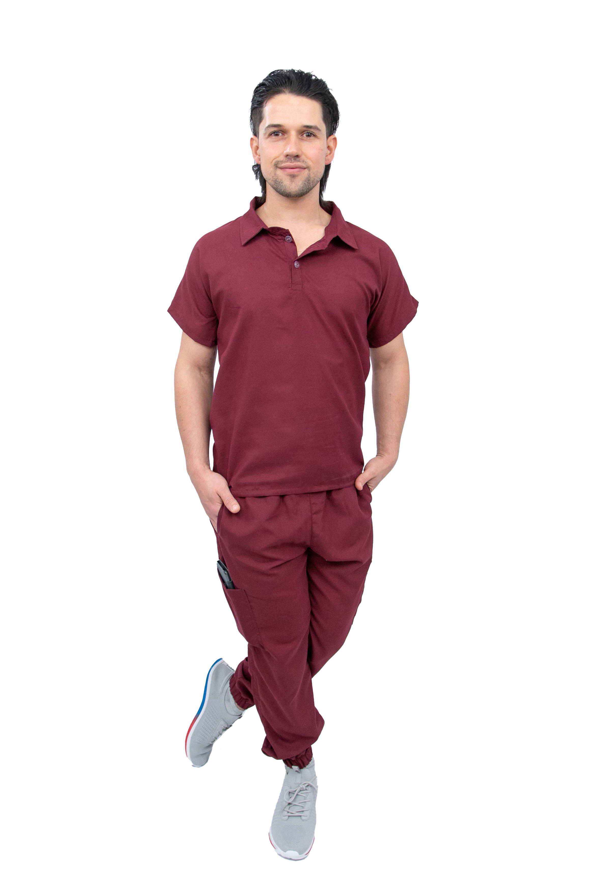 Foto 2 pulgar | Pijama Quirúrgica Jogger Vino para Hombre