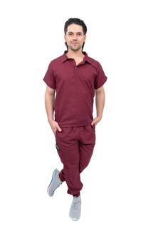 Foto 1 | Pijama Quirúrgica Jogger Vino para Hombre