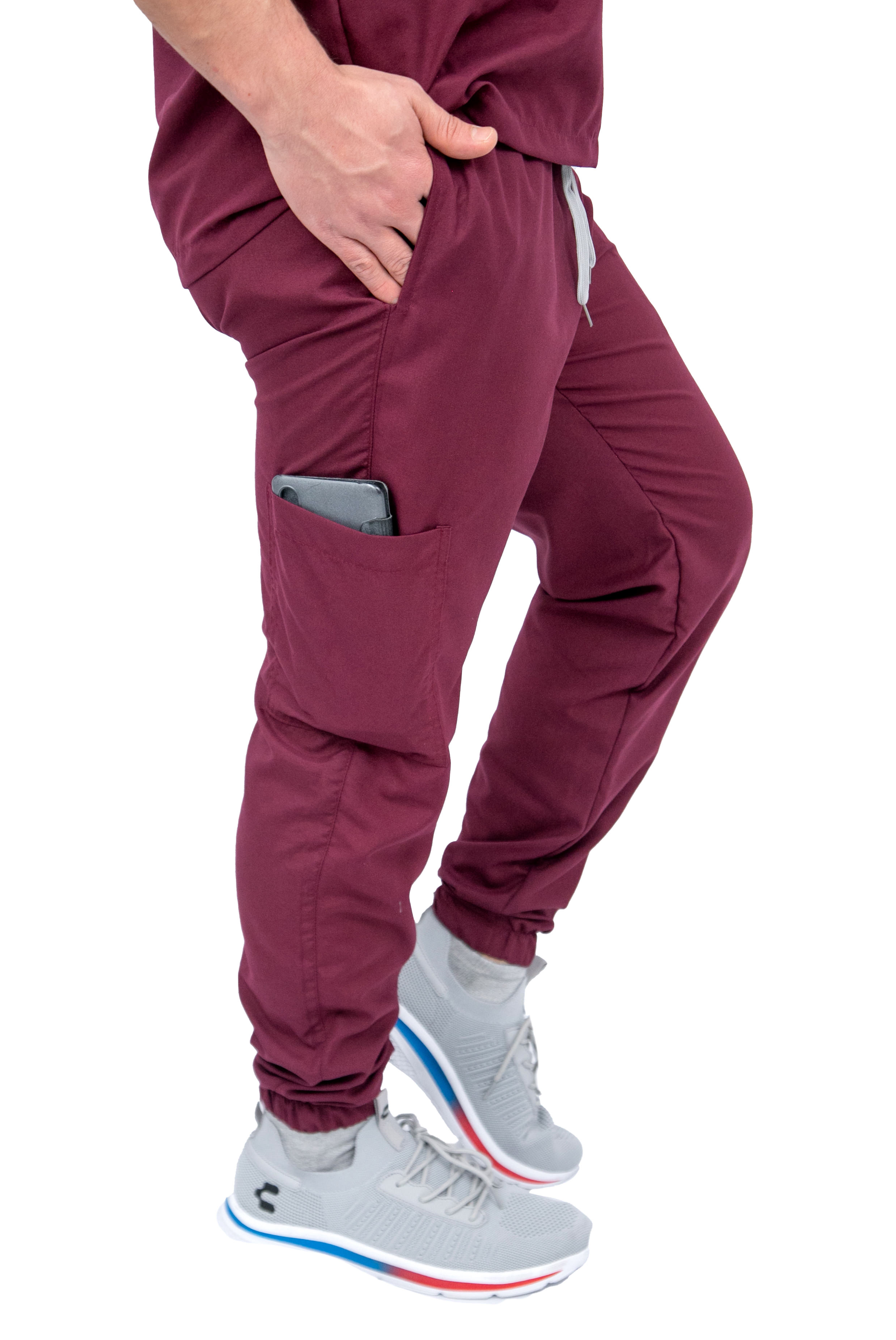 Foto 5 pulgar | Pijama Quirúrgica Jogger Vino para Hombre