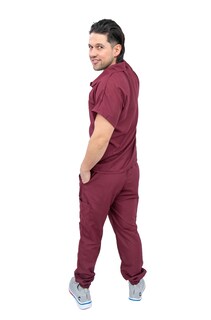 Foto 5 | Pijama Quirúrgica Jogger Vino para Hombre