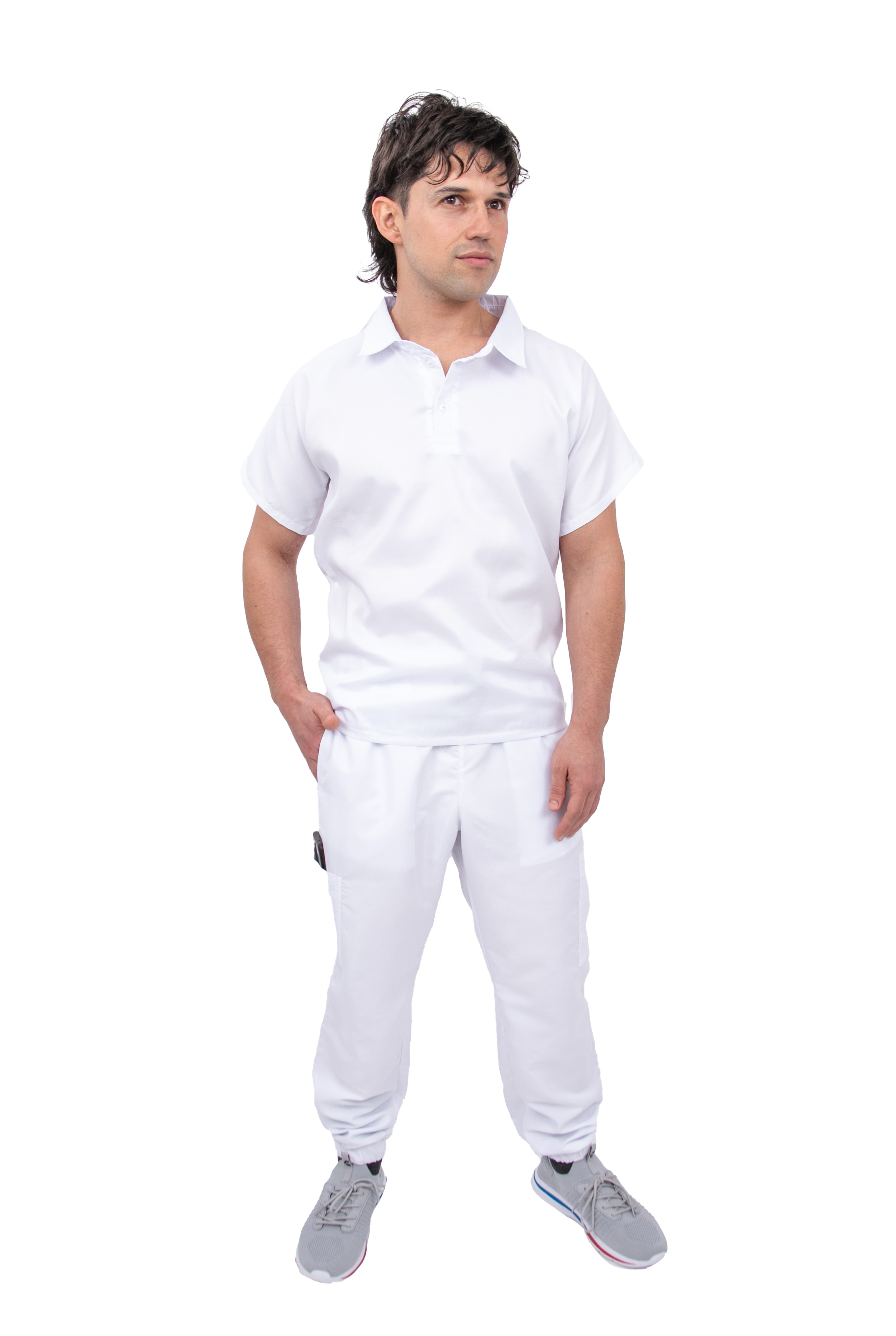 Foto 2 pulgar | Pijama Quirúrgica Jogger Blanca para Hombre